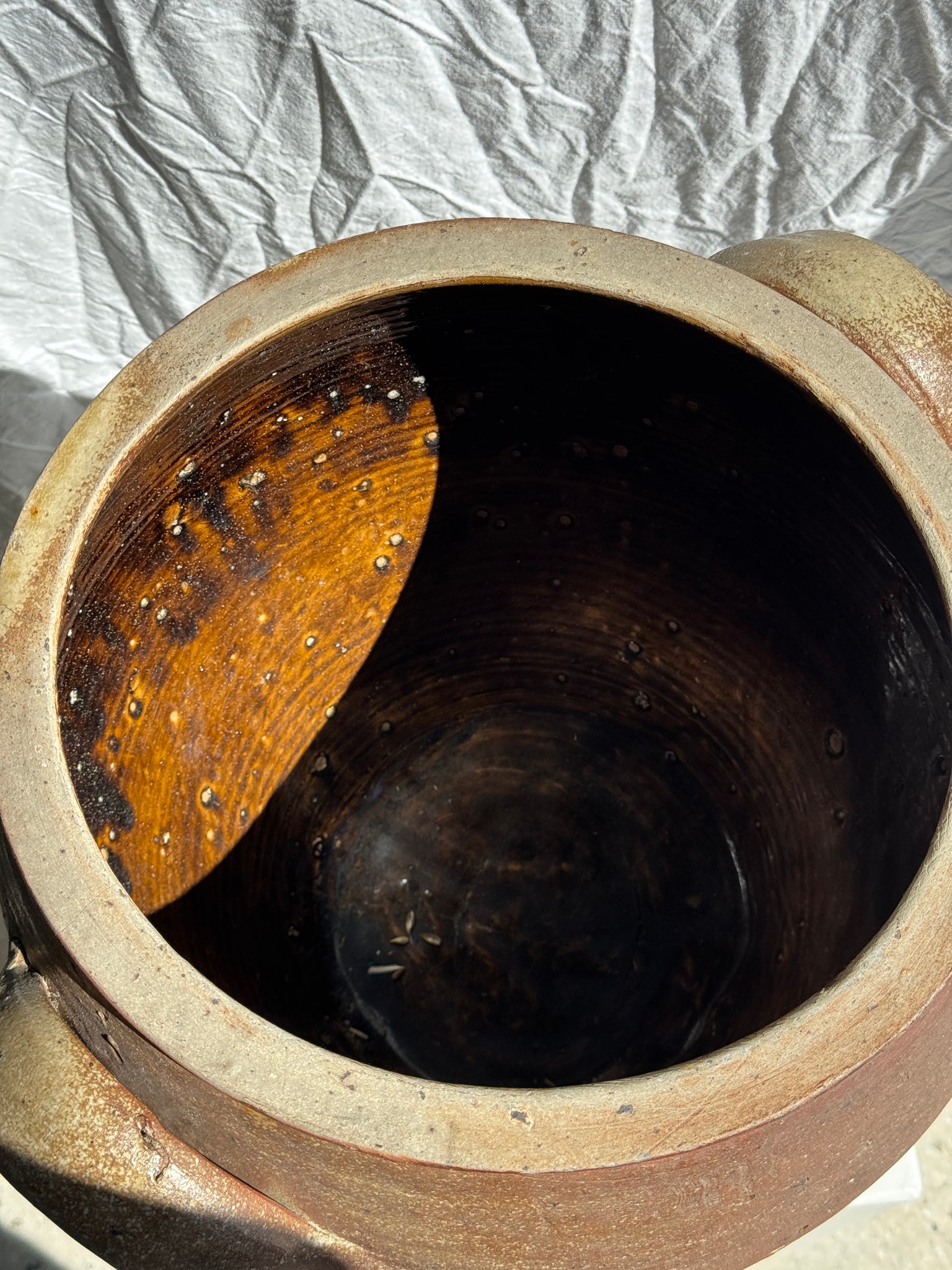 Très grand pot en grès à deux anses en grès H35 D40