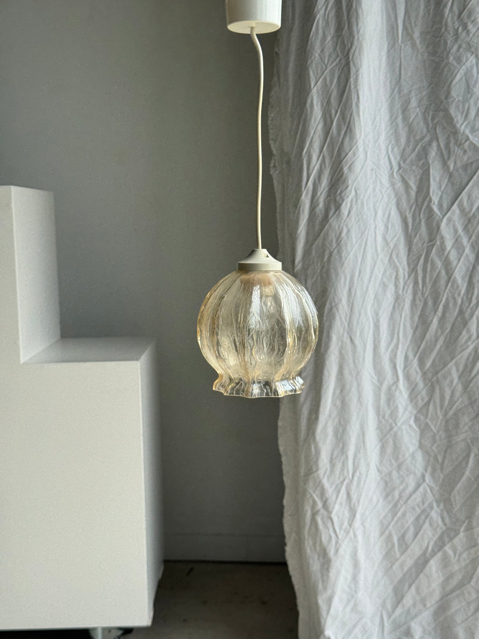 Suspension vintage en verre soufflé