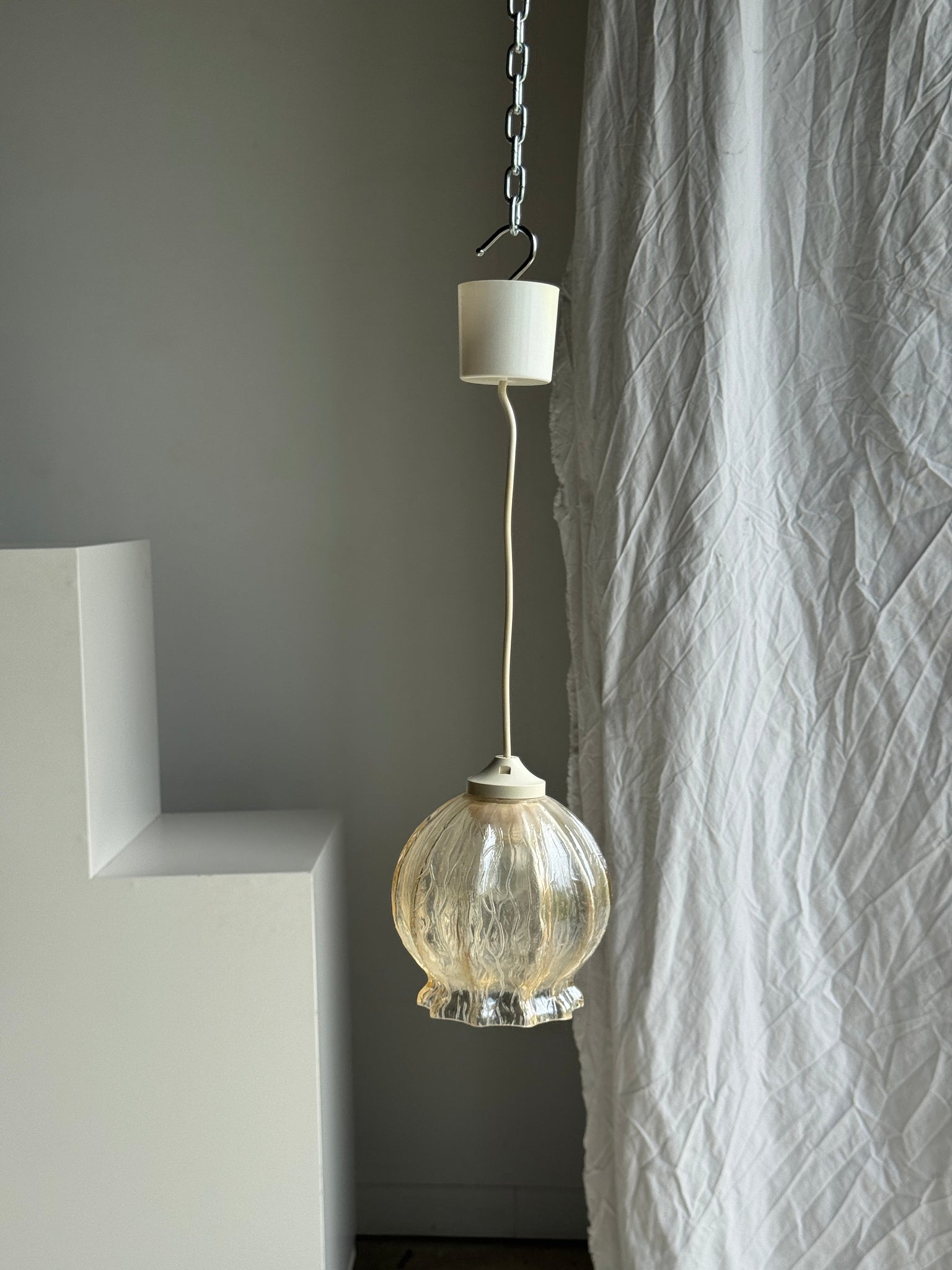 Suspension vintage en verre soufflé