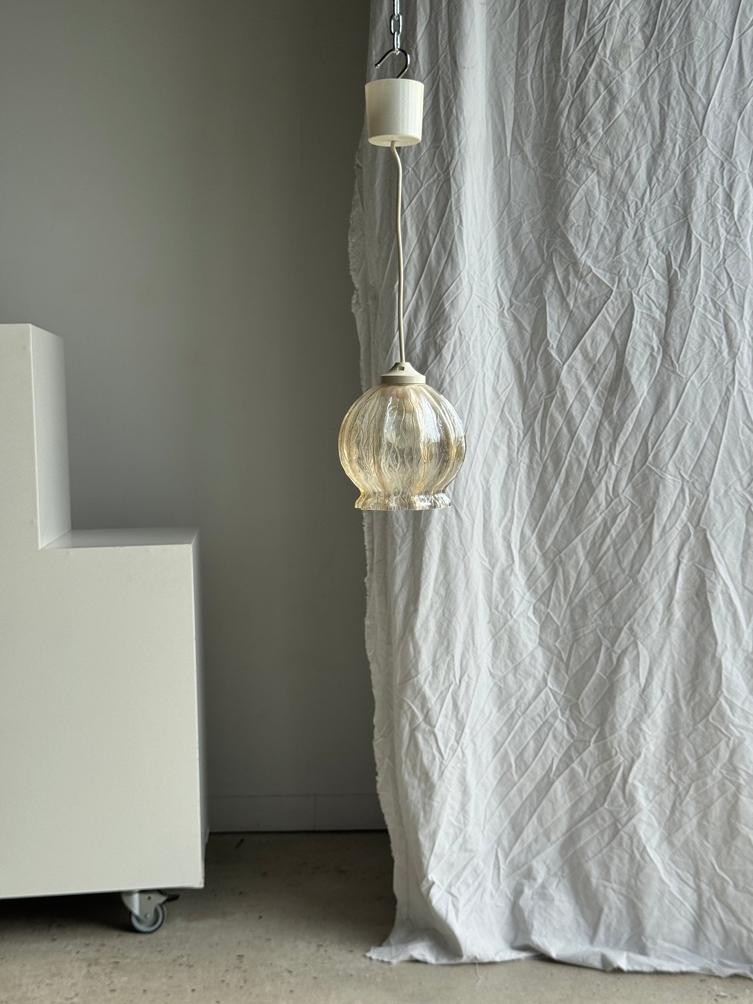 Suspension vintage en verre soufflé