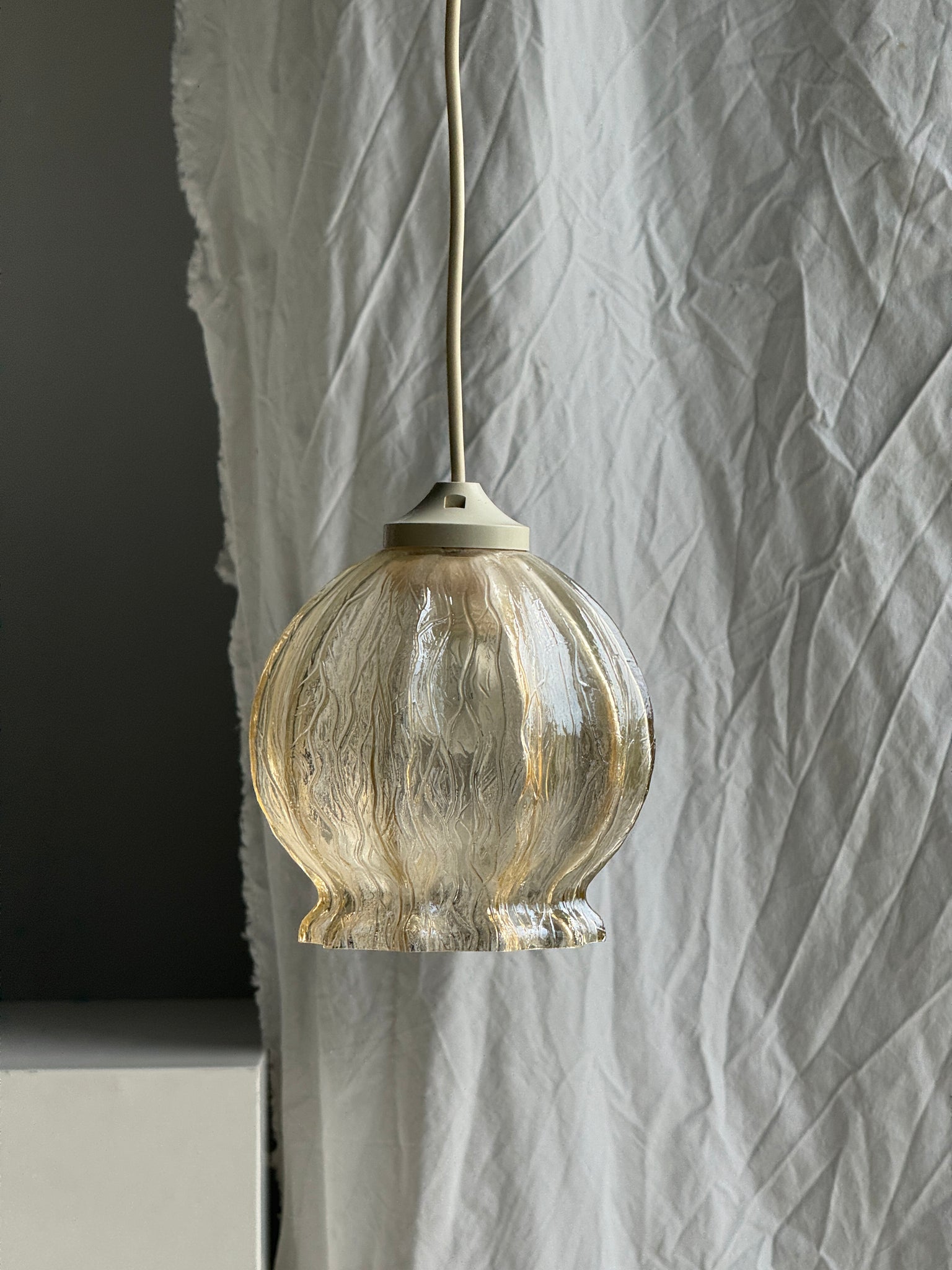 Suspension vintage en verre soufflé