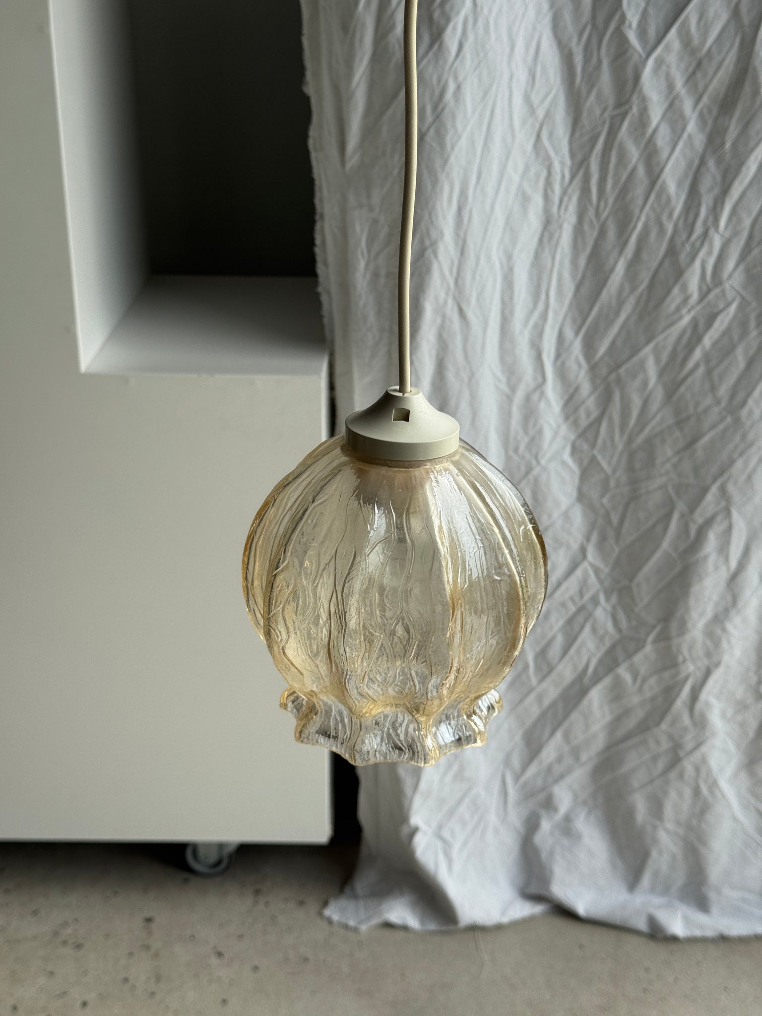 Suspension vintage en verre soufflé