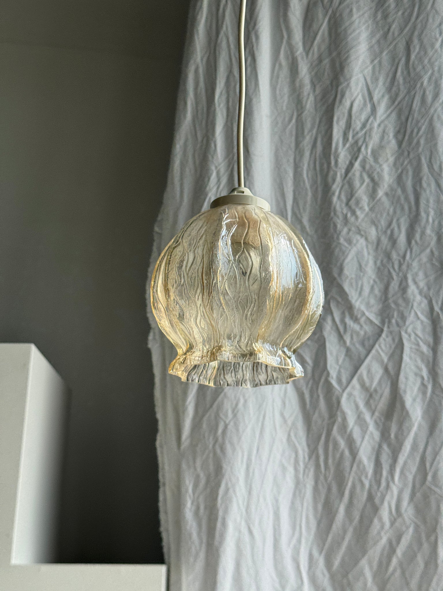 Suspension vintage en verre soufflé