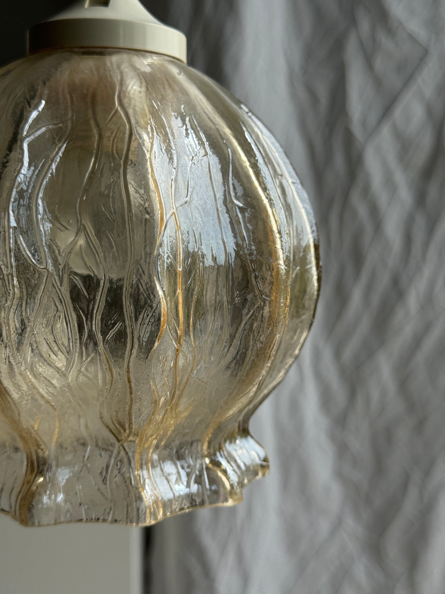 Suspension vintage en verre soufflé