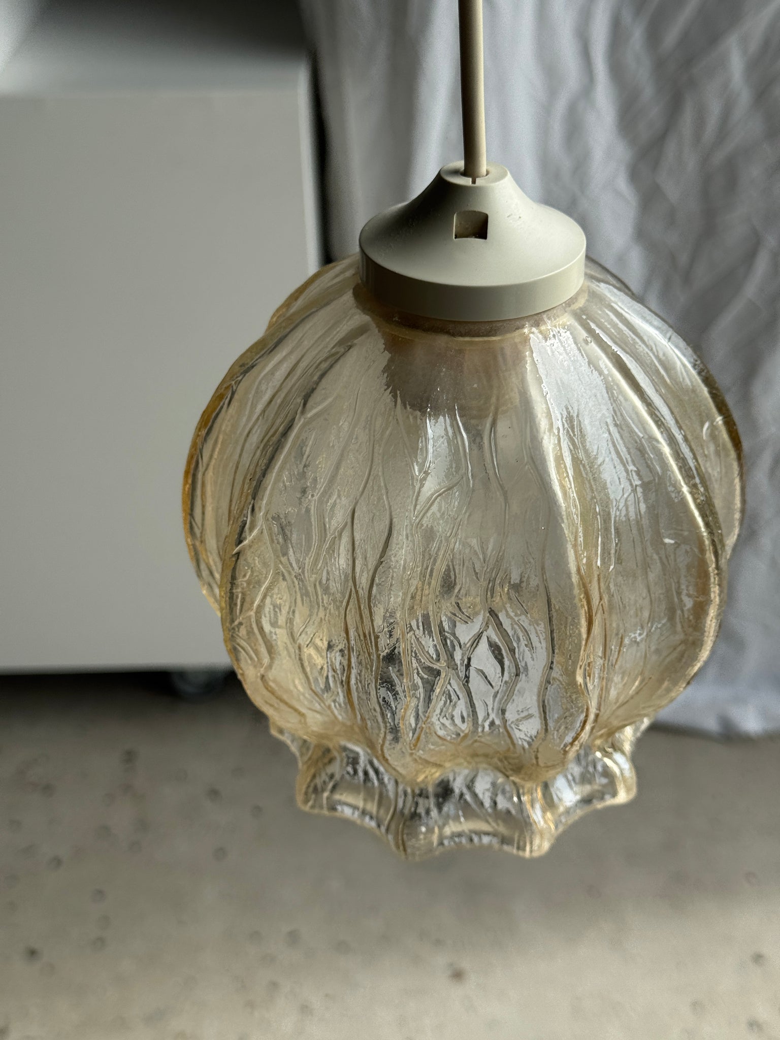 Suspension vintage en verre soufflé