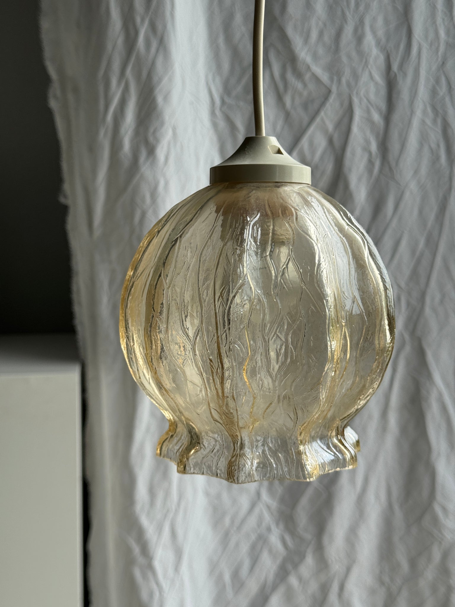 Suspension vintage en verre soufflé
