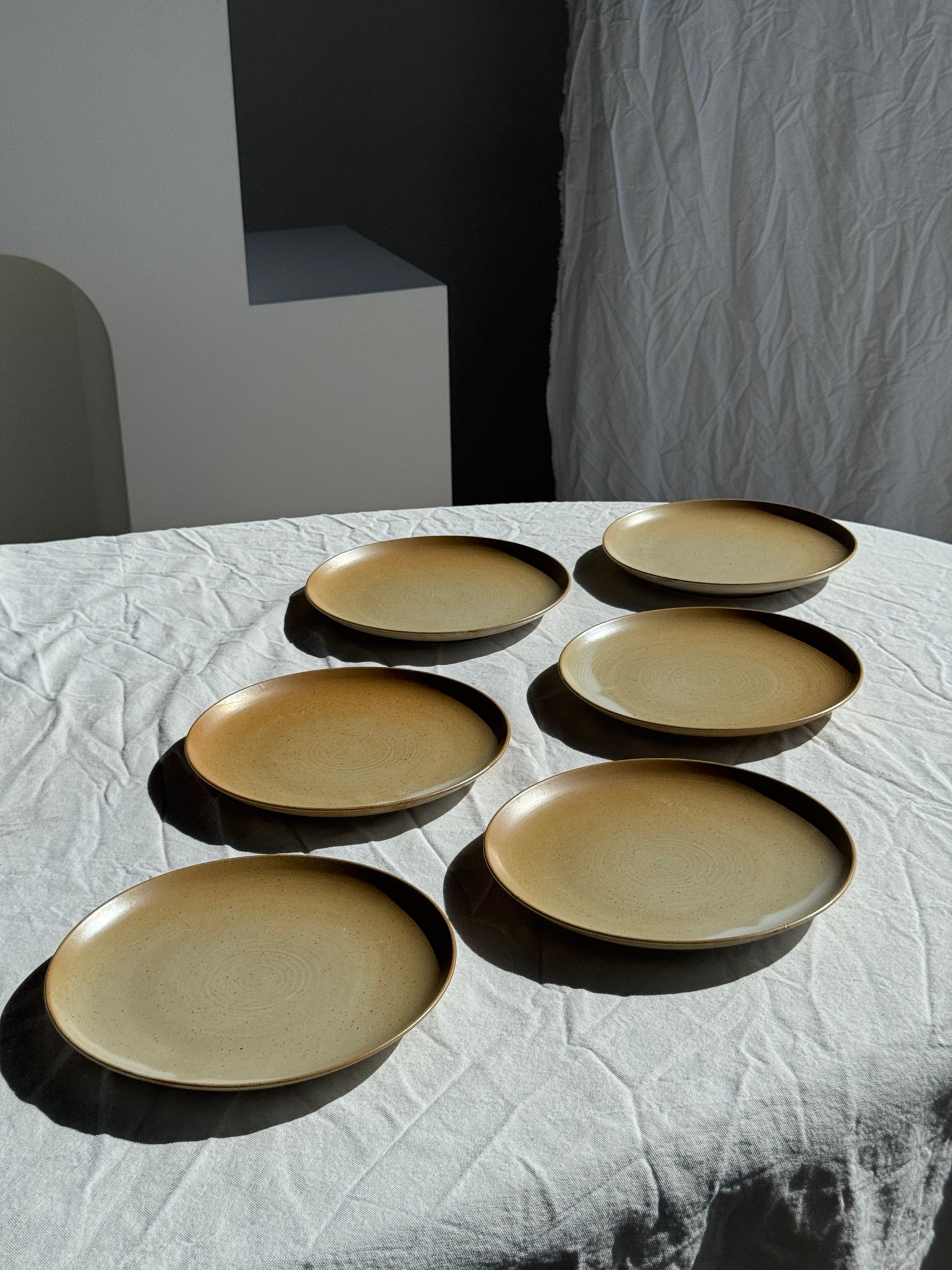 Lot de 6 assiettes en grès Village France D24