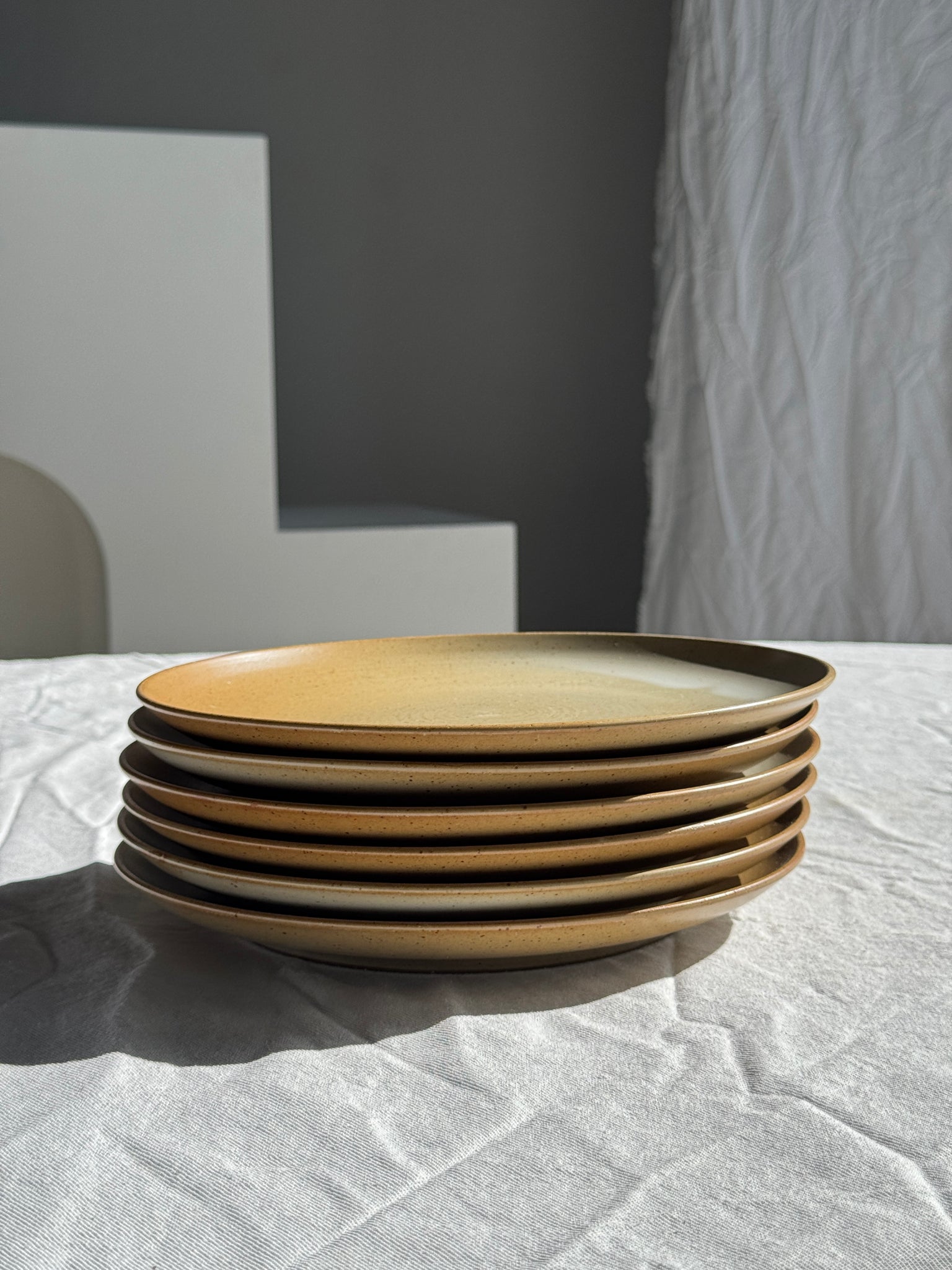 Lot de 6 assiettes en grès Village France D24