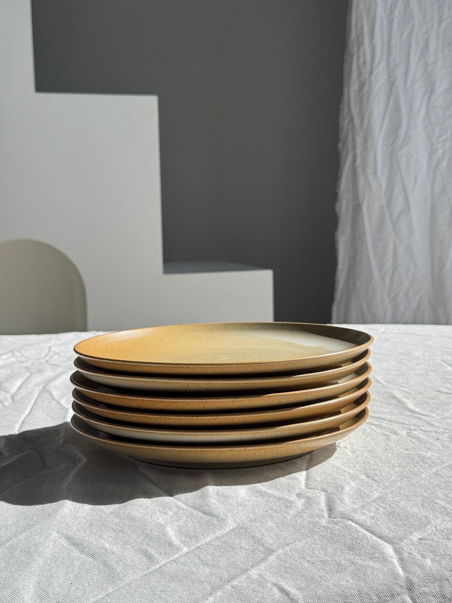 Lot de 6 assiettes en grès Village France D24