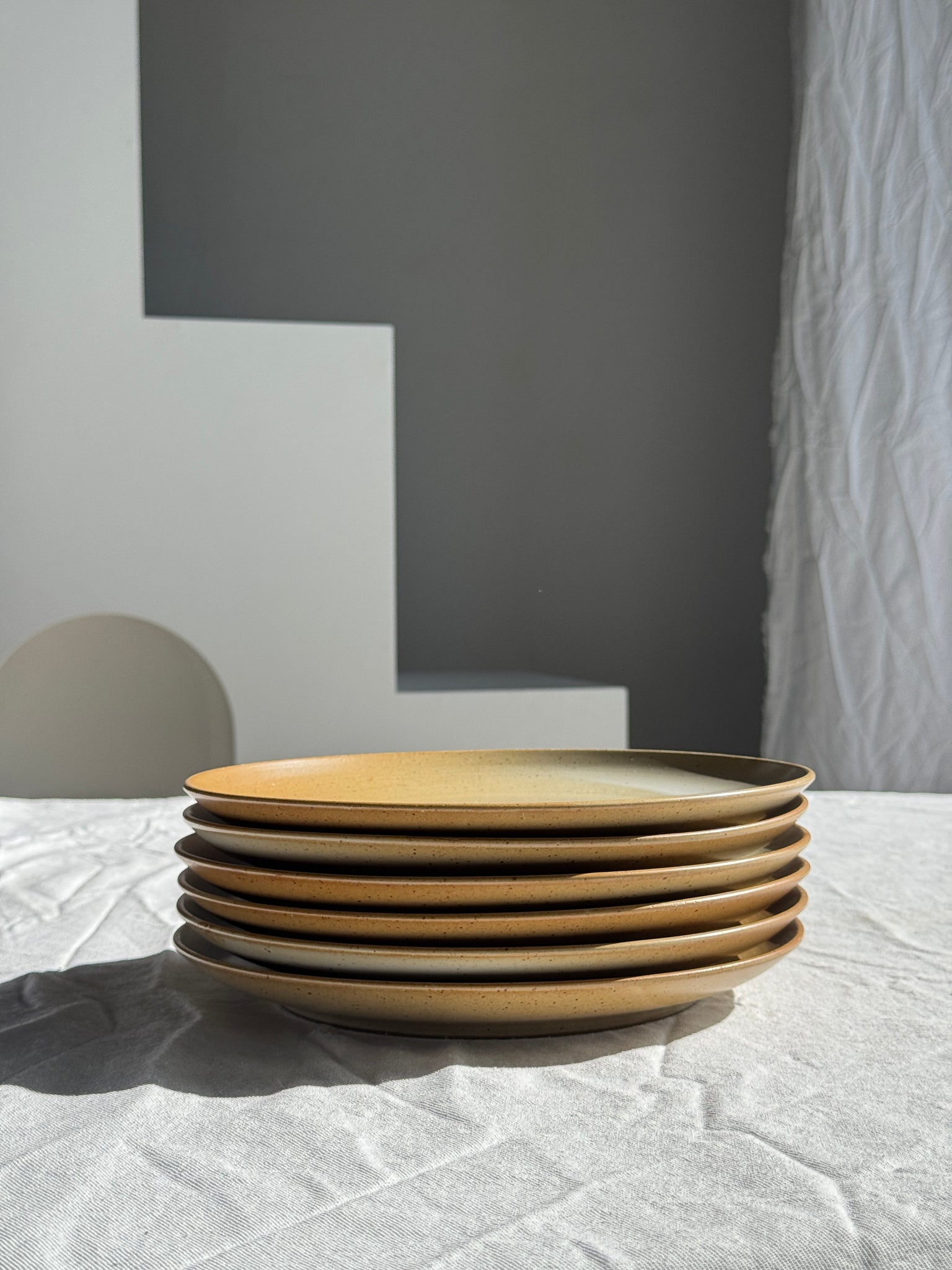 Lot de 6 assiettes en grès Village France D24