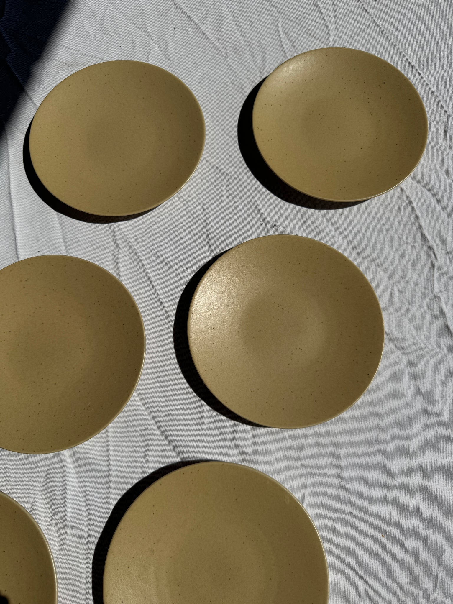 Lot de 6 assiettes à dessert grès naturel véritable D20,5