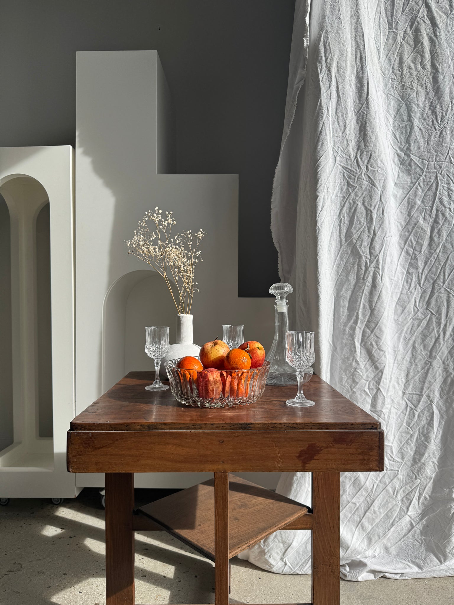 Saladier en cristal à motif de rosace stylisée H8 D23