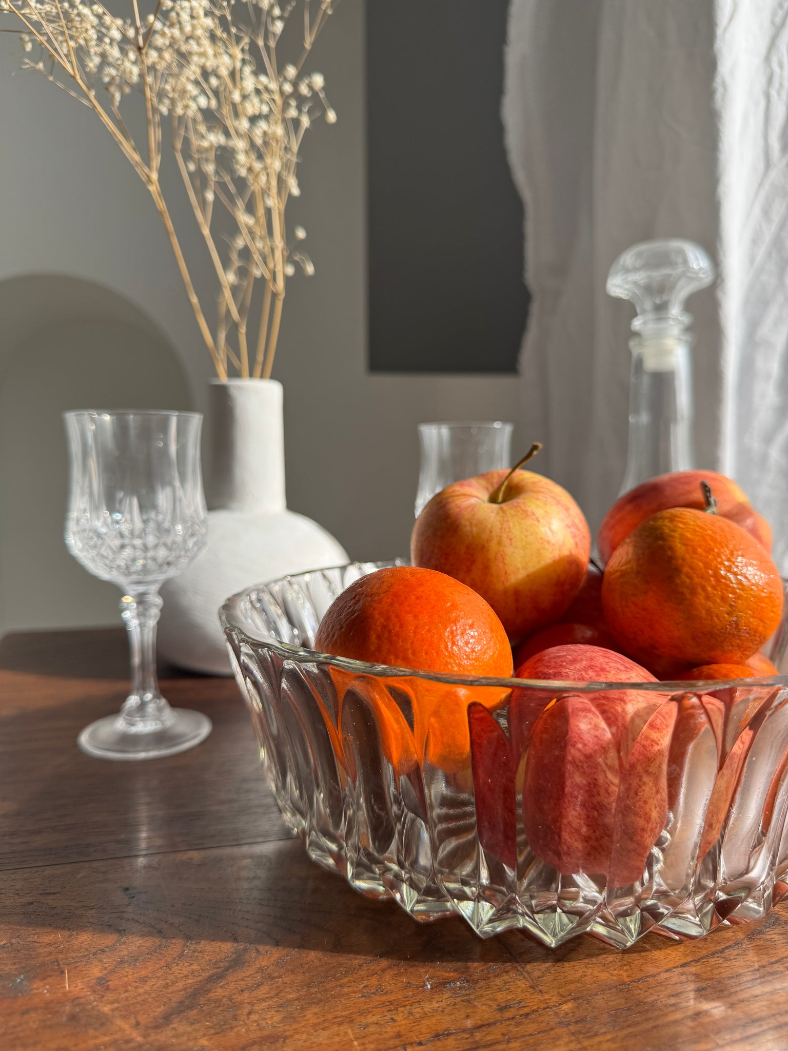 Saladier en cristal à motif de rosace stylisée H8 D23