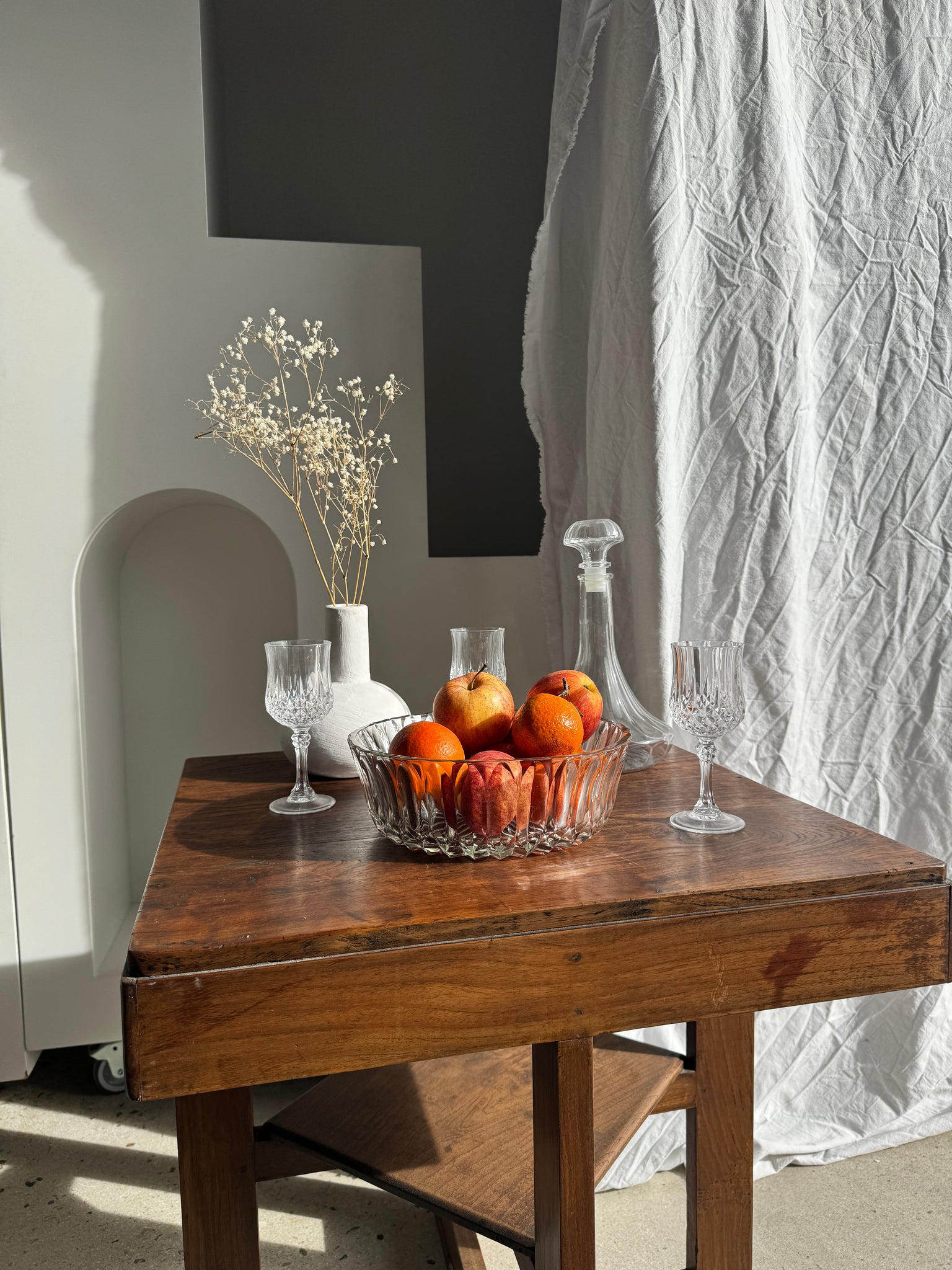 Saladier en cristal à motif de rosace stylisée H8 D23