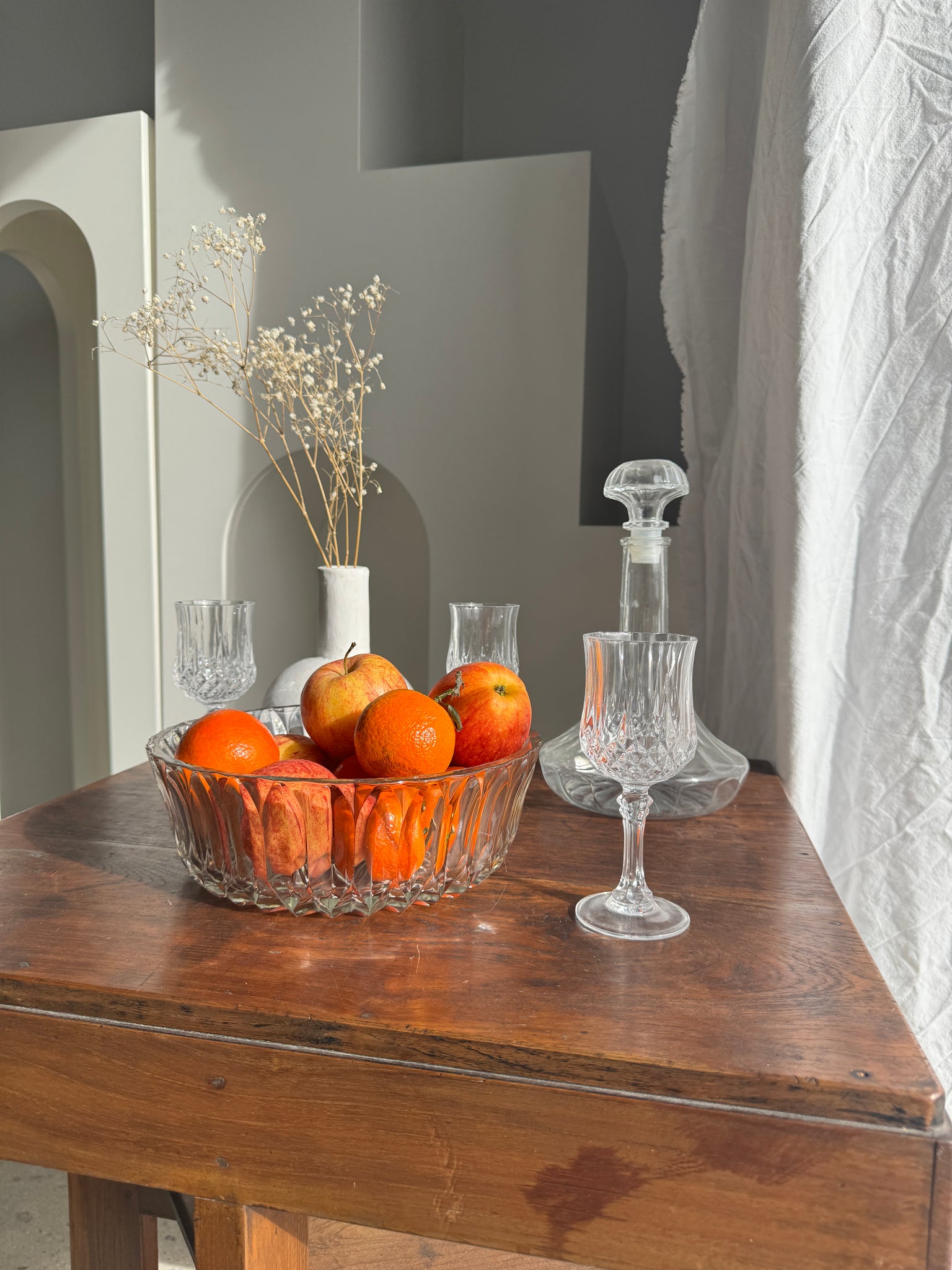 Saladier en cristal à motif de rosace stylisée H8 D23