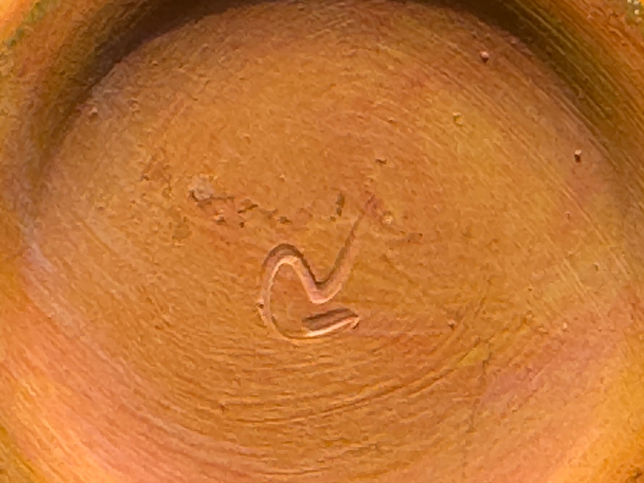 Vase boule orange années 90 H15 D20