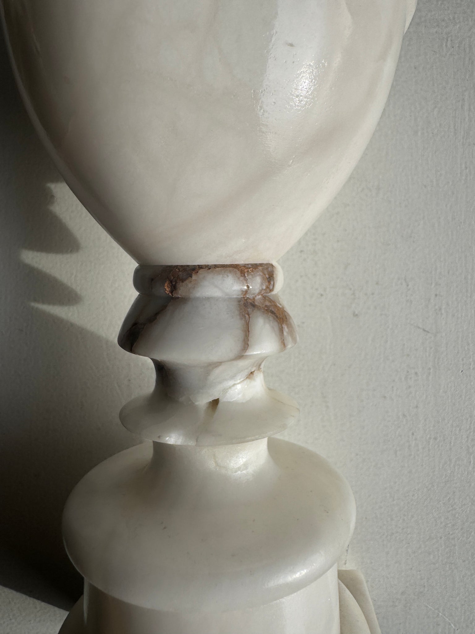 Grand pied de lampe en albâtre H41 D11