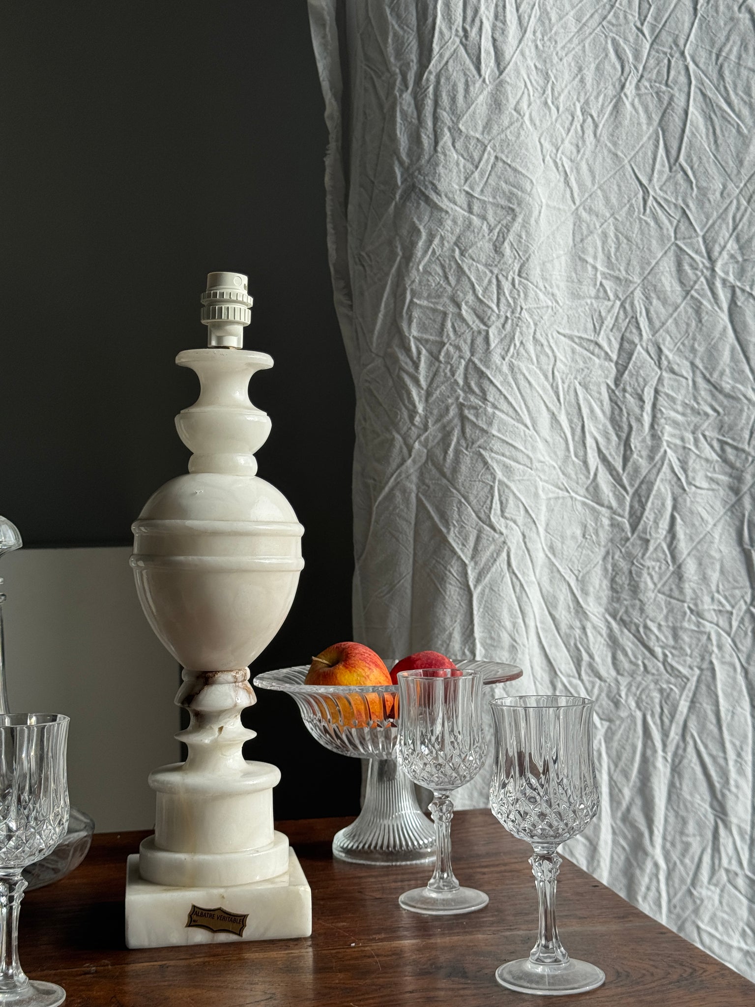 Grand pied de lampe en albâtre H41 D11