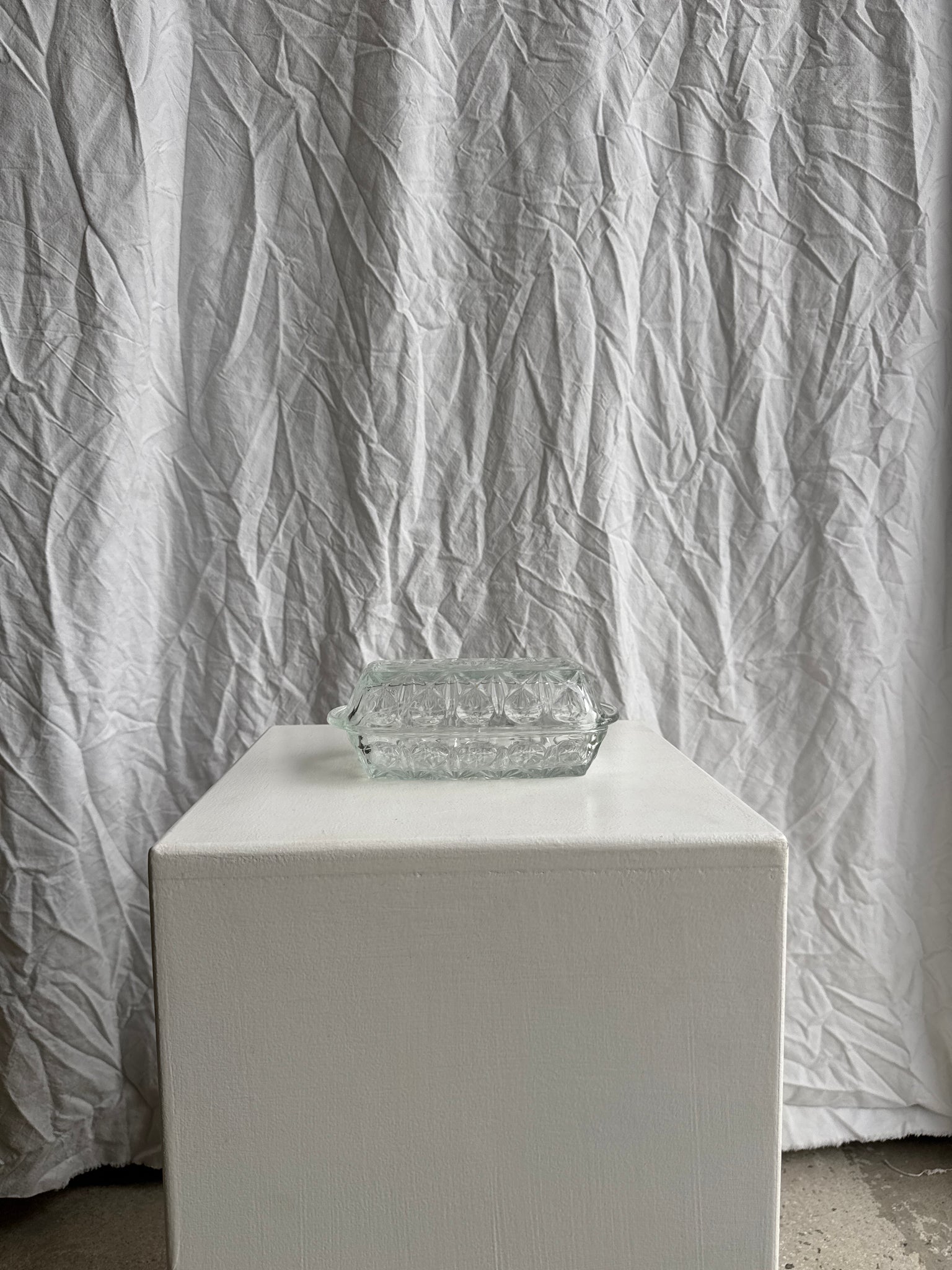 Beurrier en verre vintage