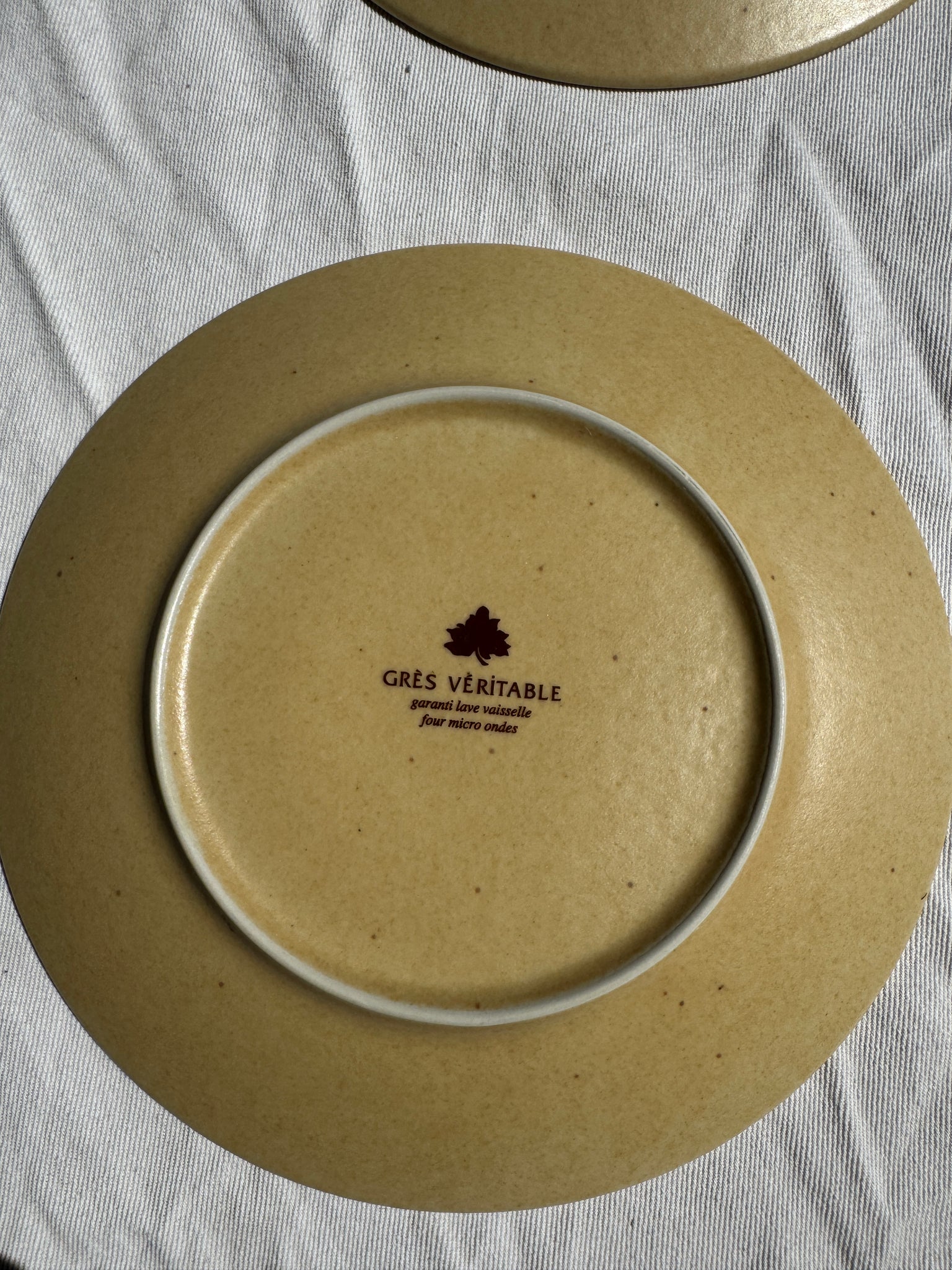 Lot de 6 assiettes à dessert grès naturel véritable D20,5