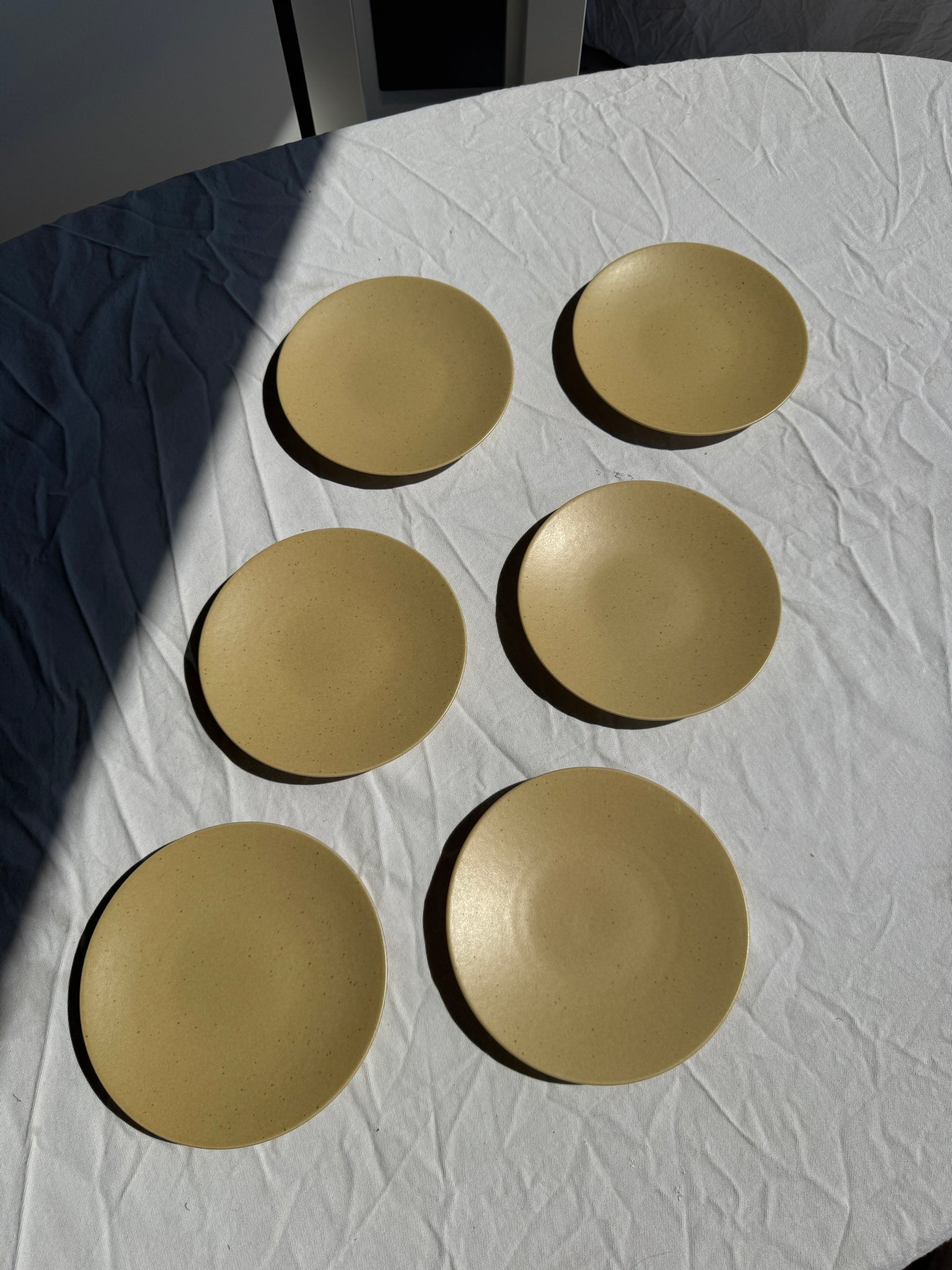 Lot de 6 assiettes à dessert grès naturel véritable D20,5