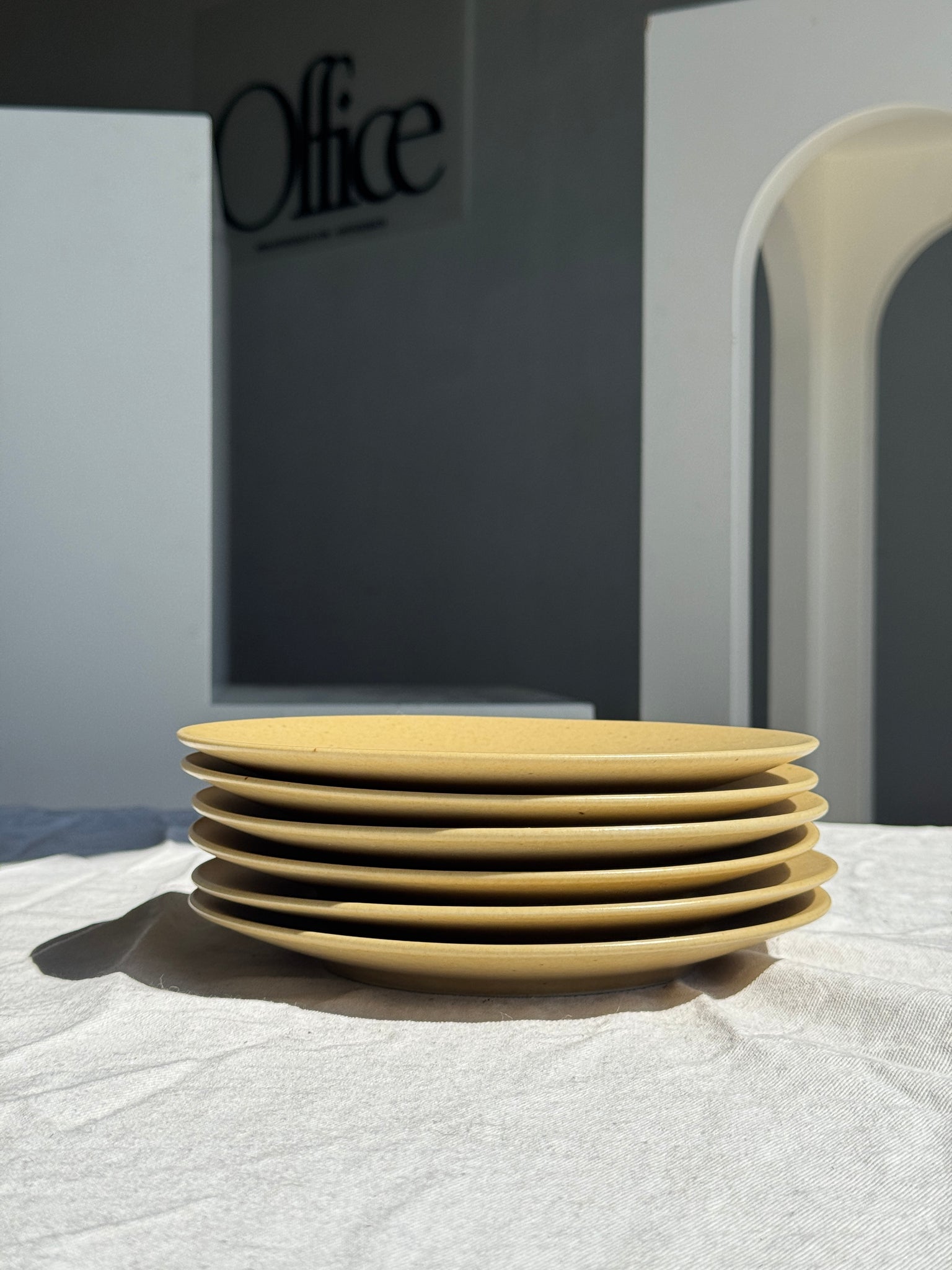 Lot de 6 assiettes à dessert grès naturel véritable D20,5