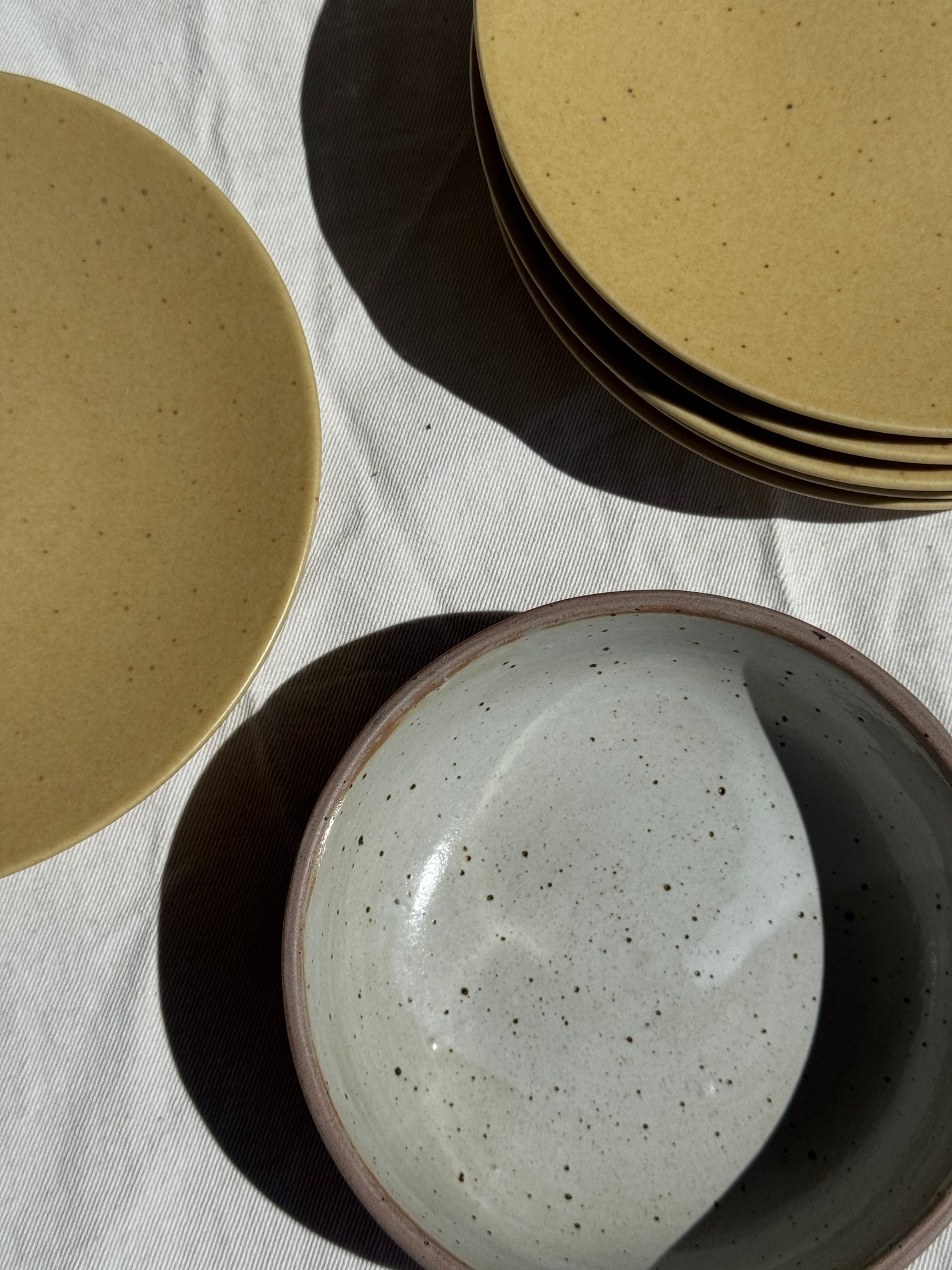 Lot de 6 assiettes à dessert grès naturel véritable D20,5