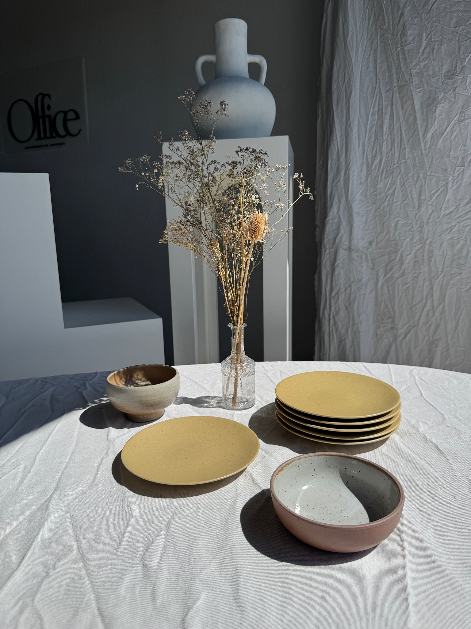Lot de 6 assiettes à dessert grès naturel véritable D20,5