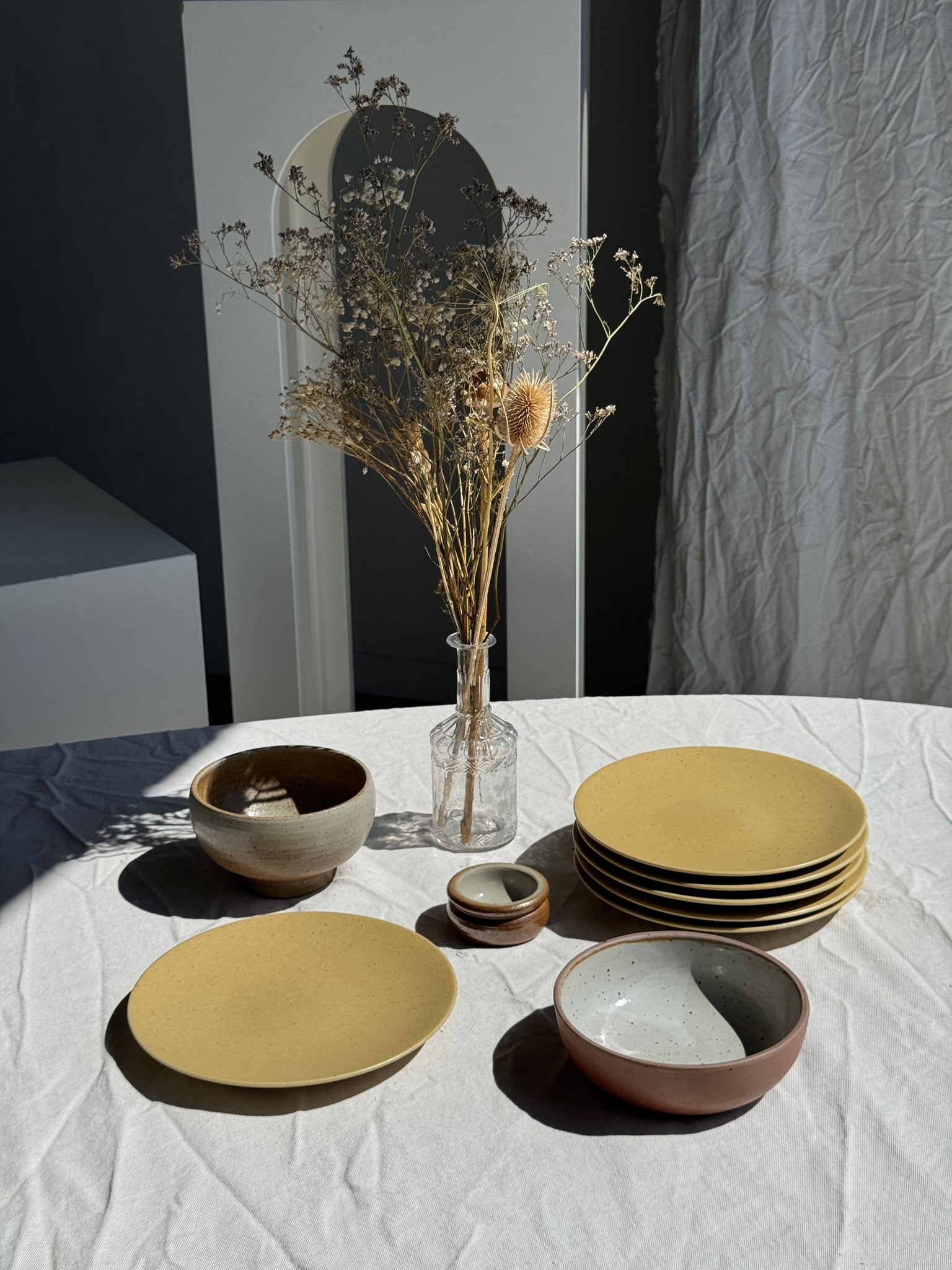 Lot de 6 assiettes à dessert grès naturel véritable D20,5