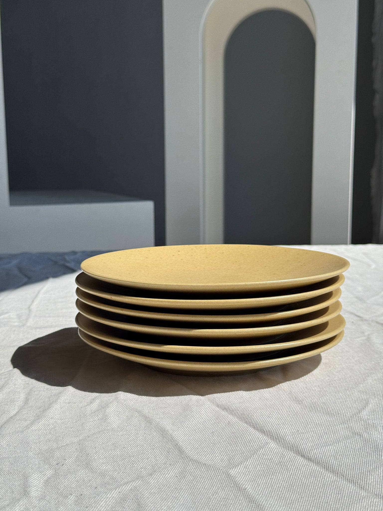 Lot de 6 assiettes à dessert grès naturel véritable D20,5