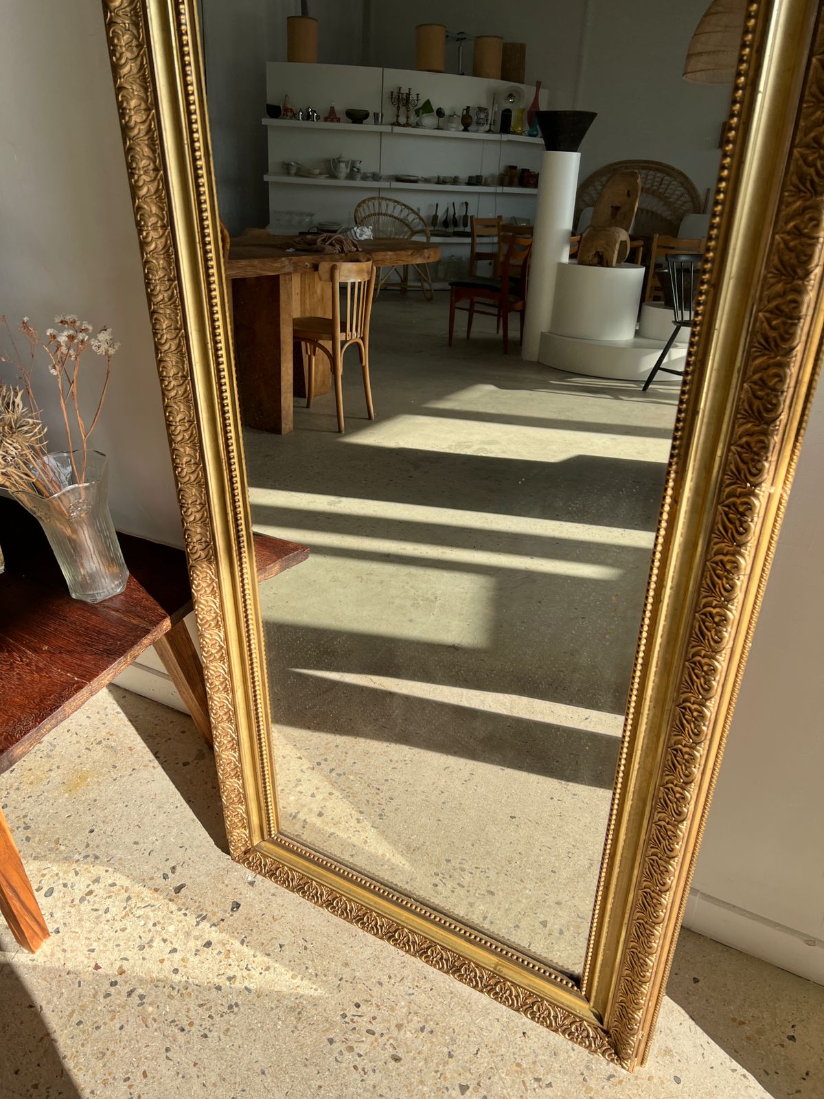 Miroir rectangulaire doré XIXe H : 150cm