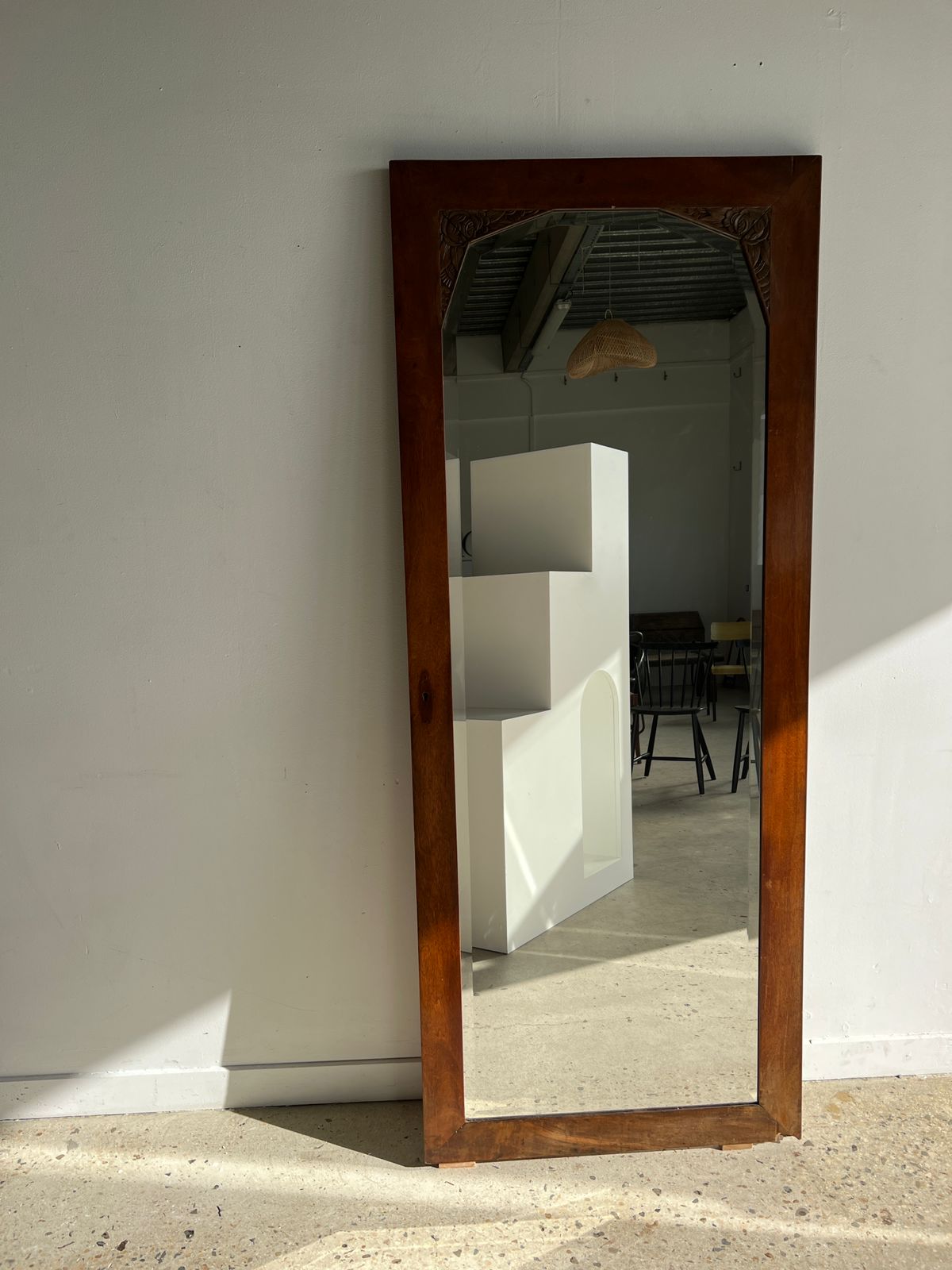 Miroir de pied Art Déco, ancienne porte d'armoire H: 176,5cm
