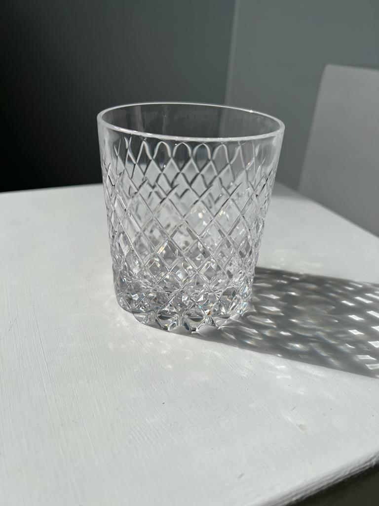 Lot de 6 verres à whisky à motifs géométriques de grille losangée