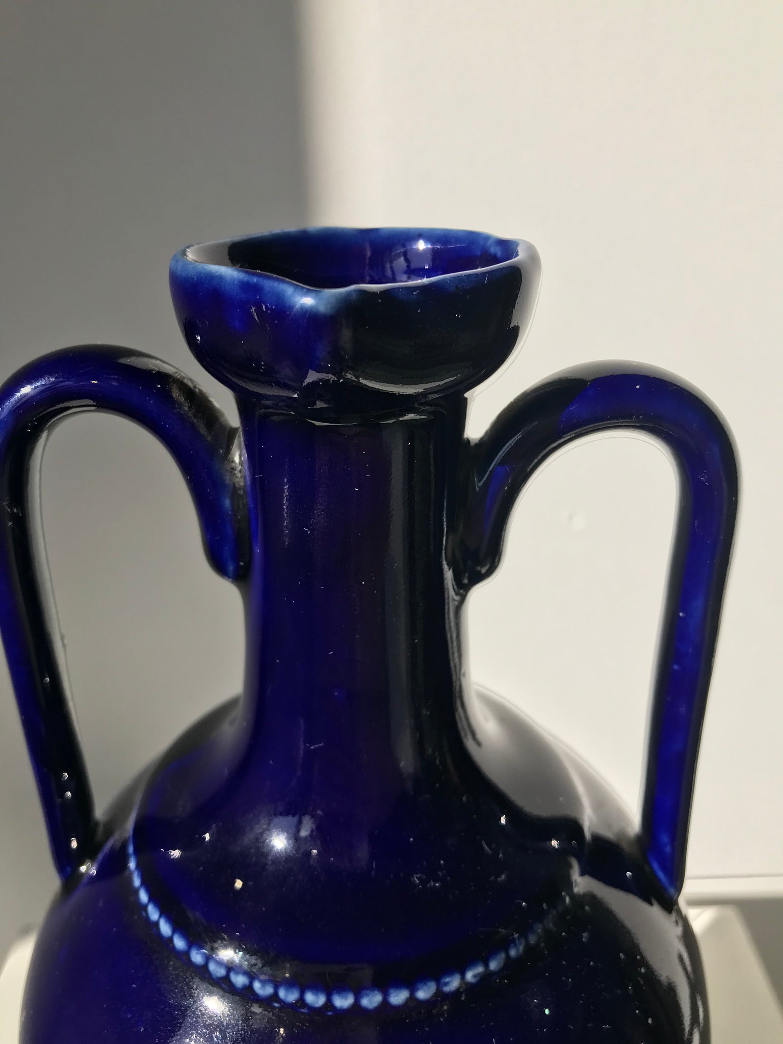 Grande jarre vintage bleue et blanche H:29cm