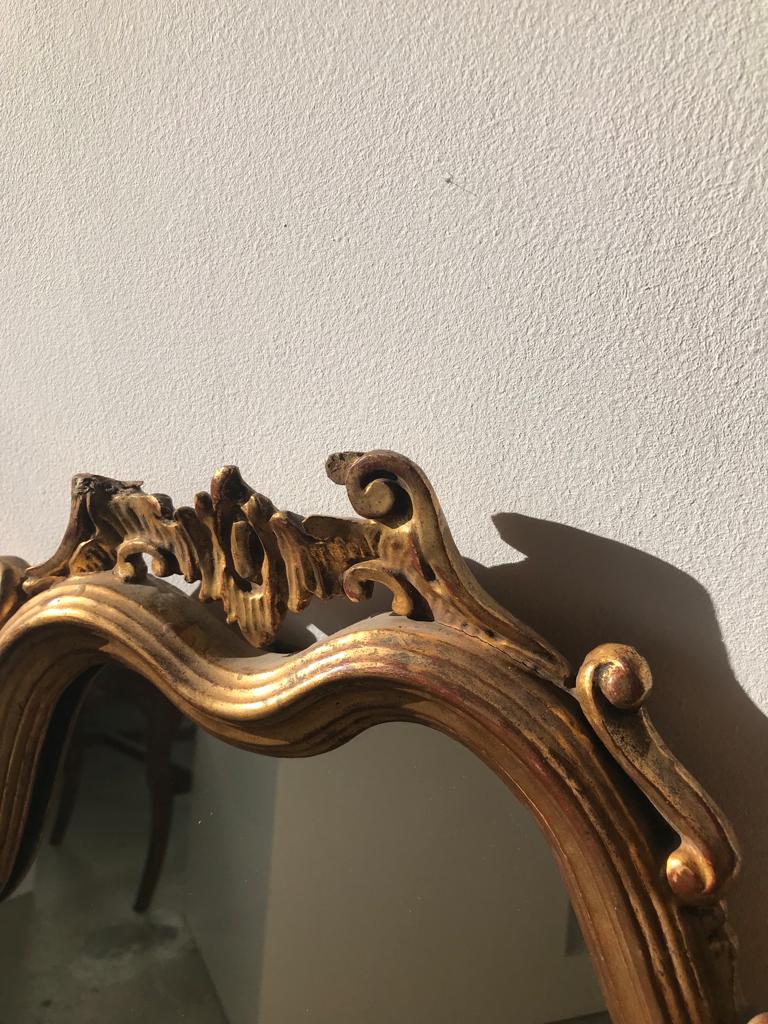 Petit miroir doré de style Louis XV H:82cm