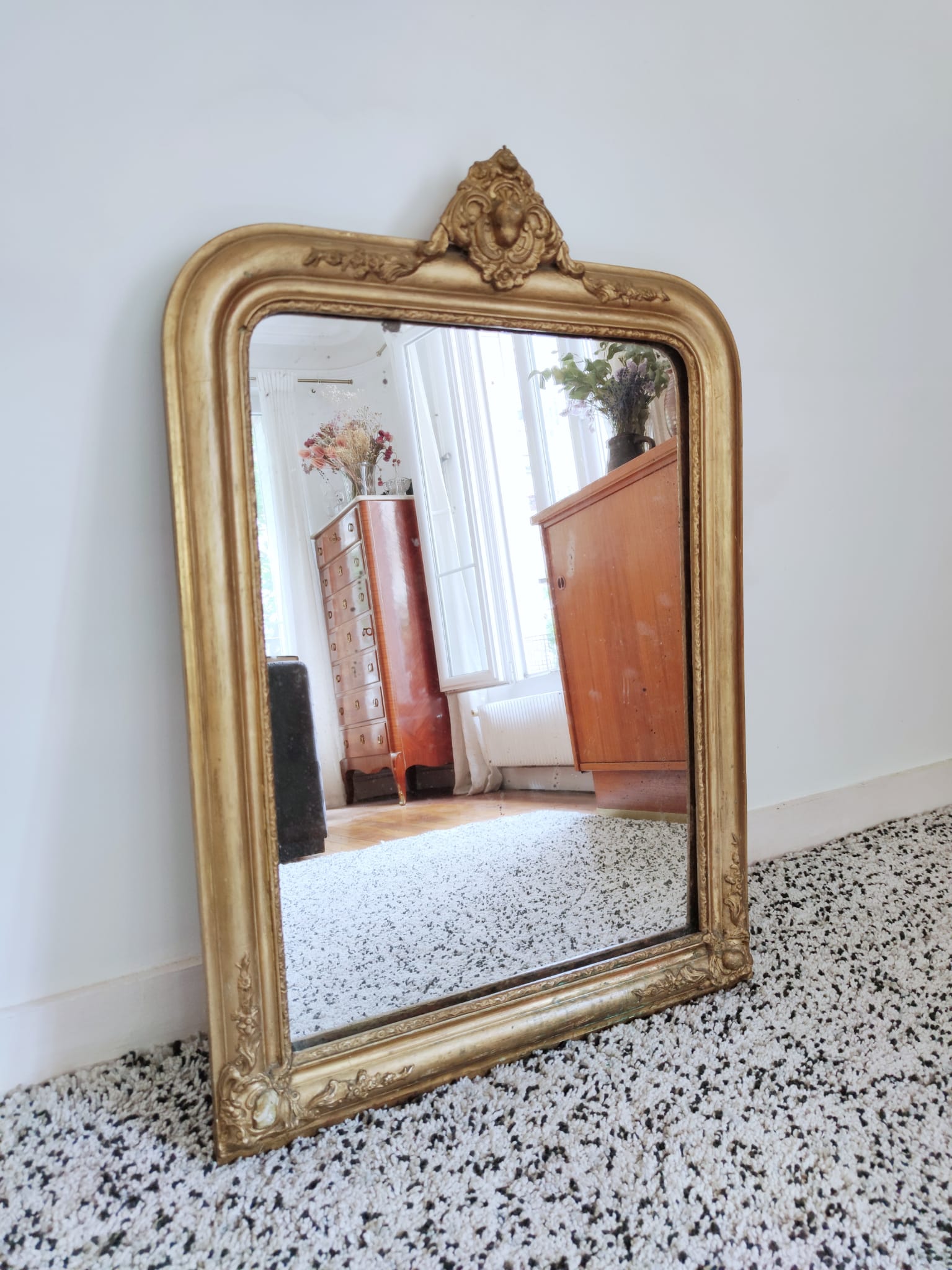 Miroir en bois doré H:82cm
