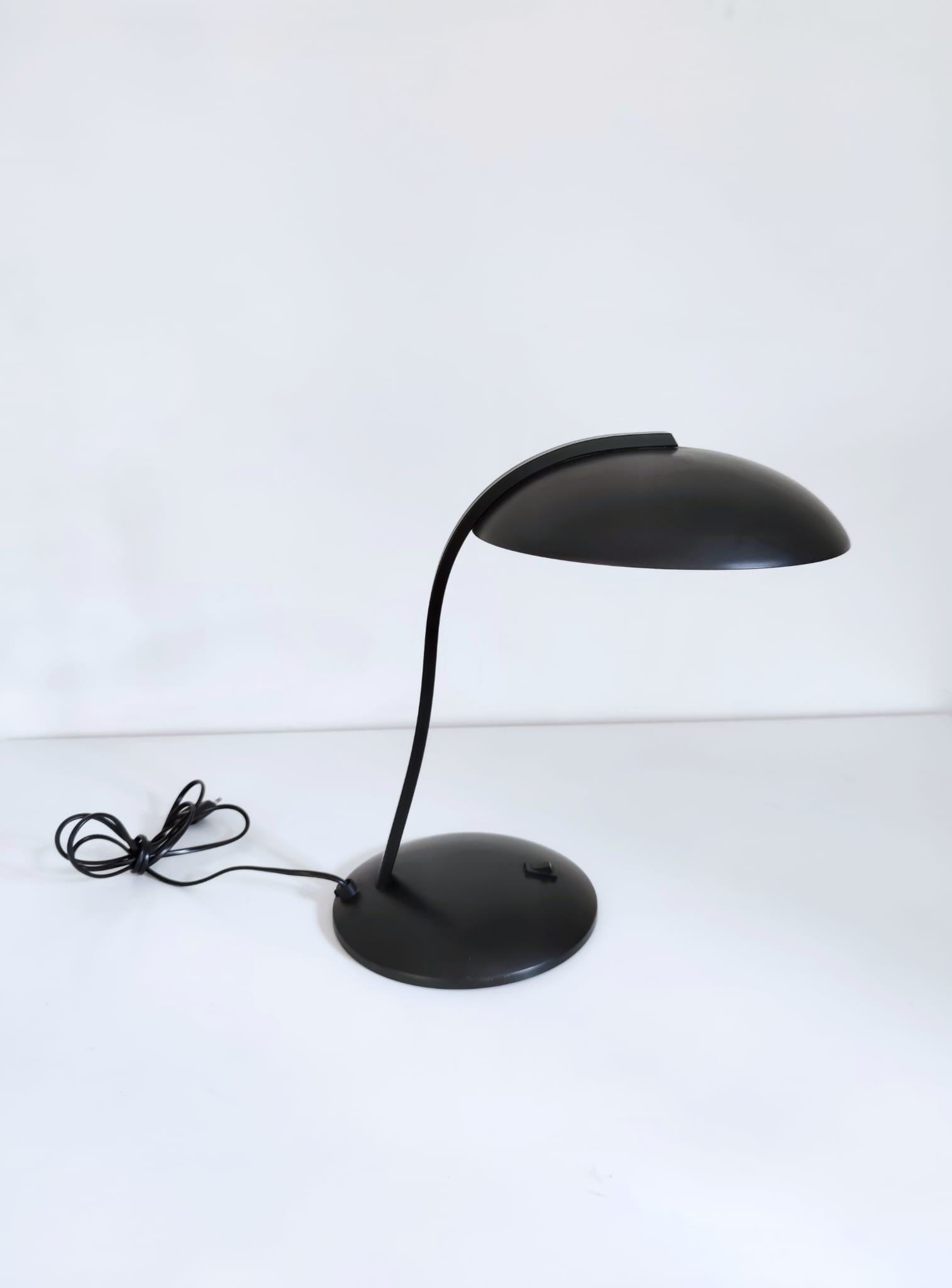 Lampe champignon vintage en métal noir