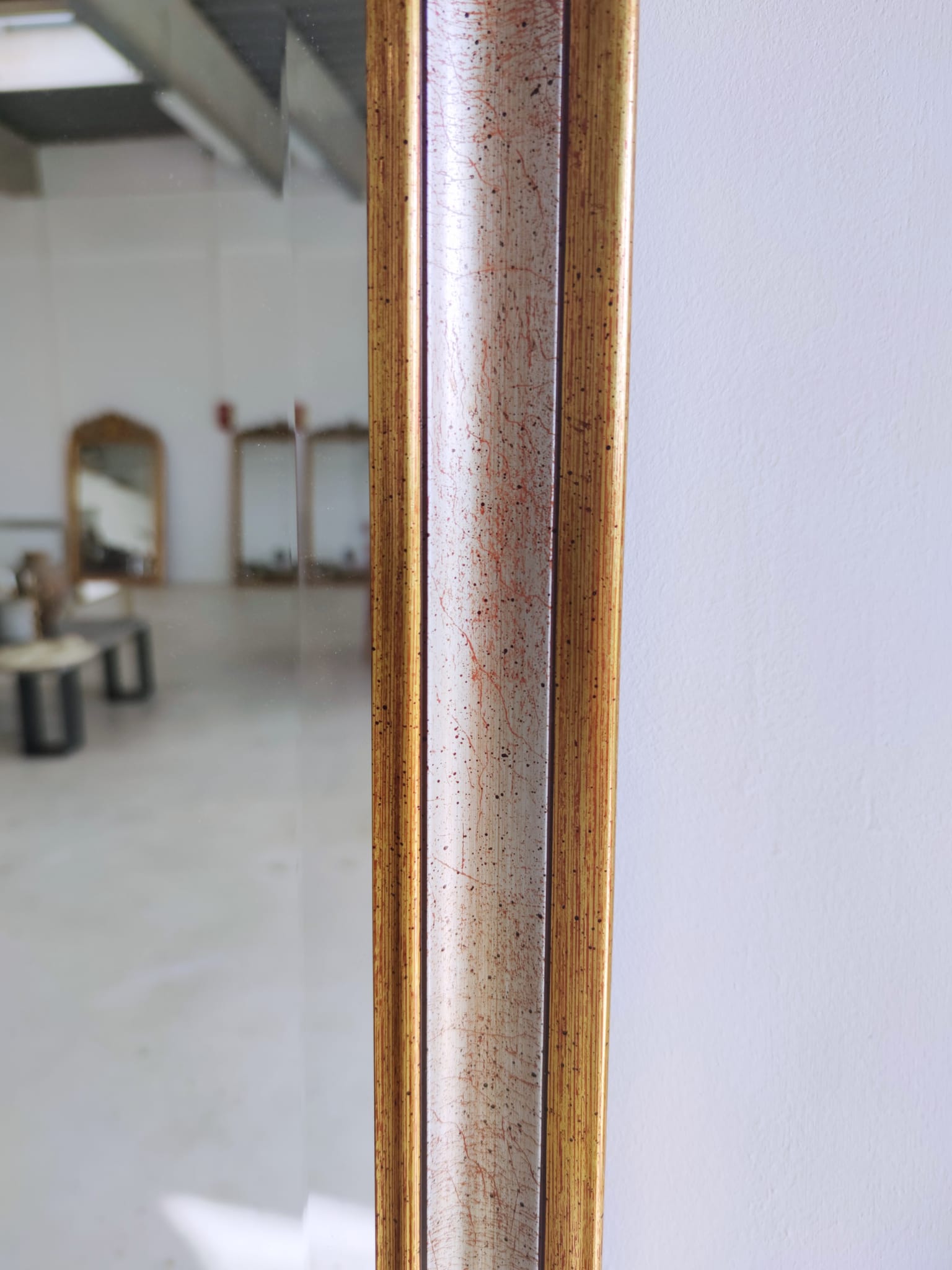 Miroir rectangulaire moderne doré et argenté H: 81cm