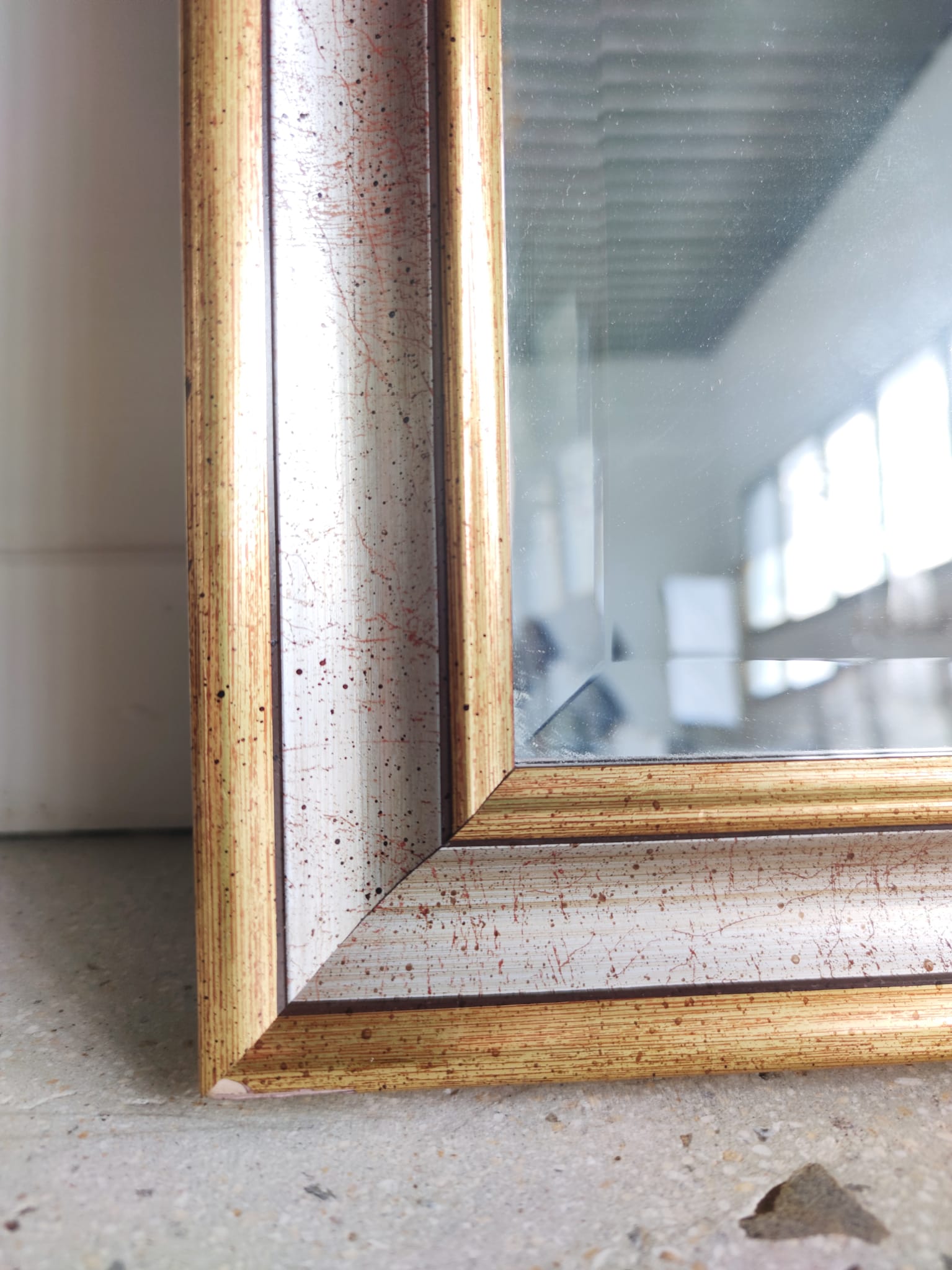 Miroir rectangulaire moderne doré et argenté H: 81cm