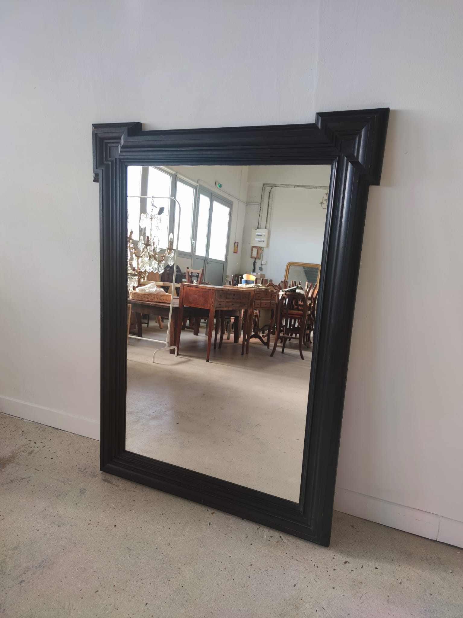 Miroir rectangulaire noir H: 1m30