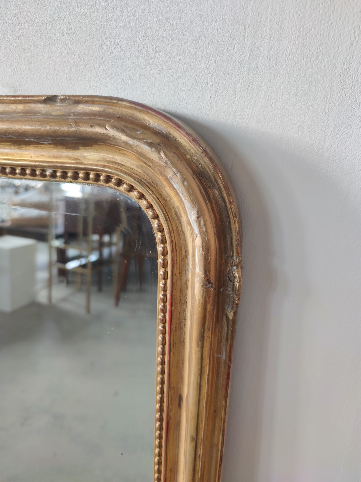 Ancien miroir de cheminée de style Louis Philippe. H:1m17