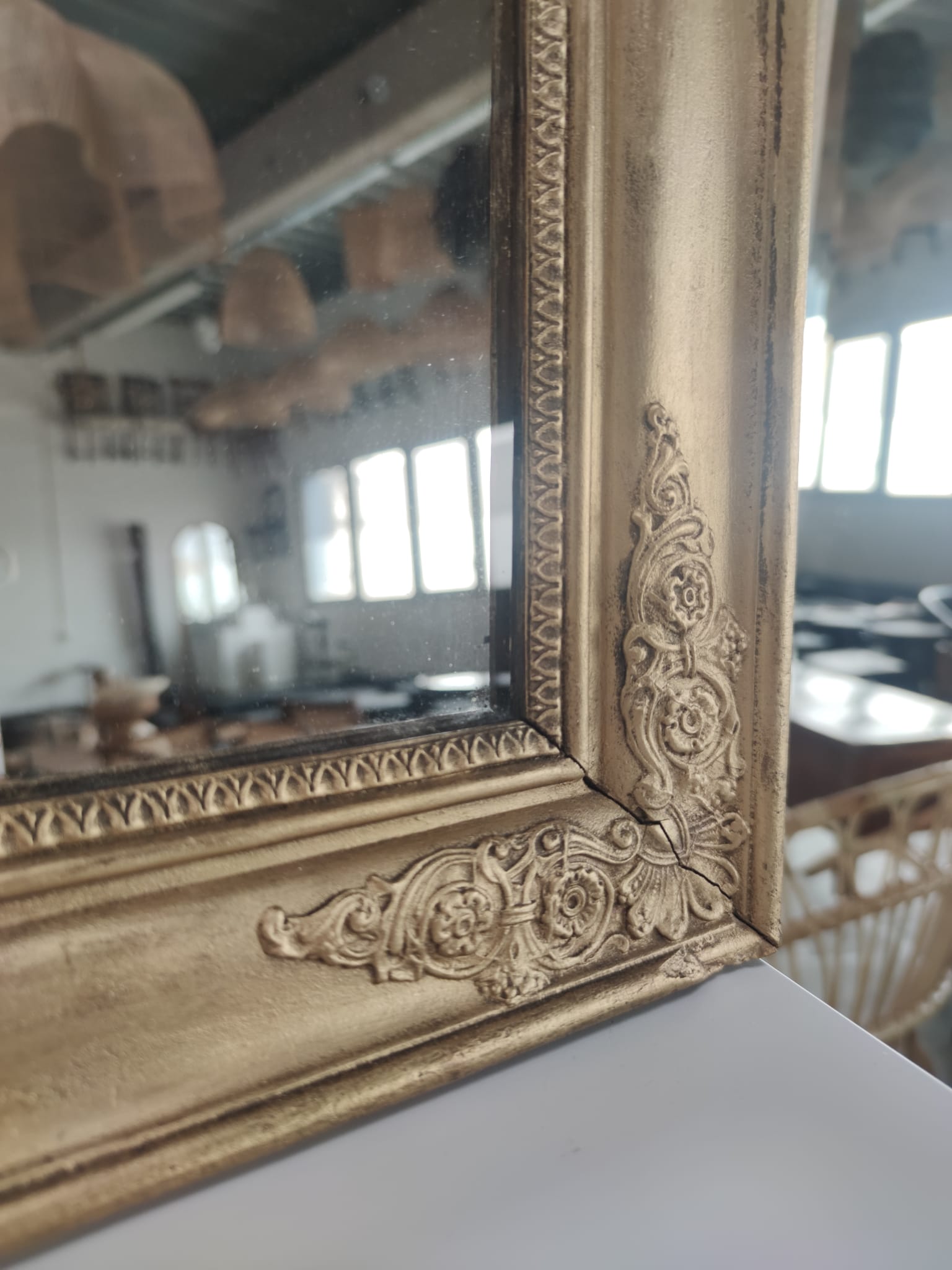 Petit miroir rectangulaire doré XIXe + livraison Lille