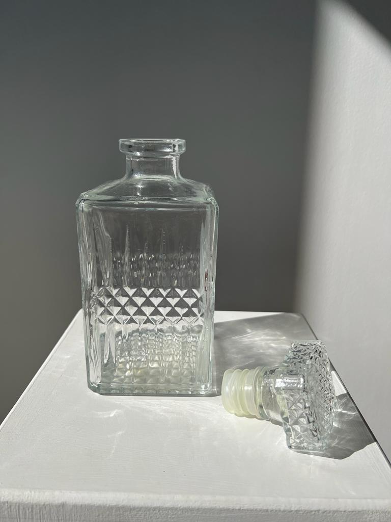 Carafe à whisky vintage en verre H:22cm
