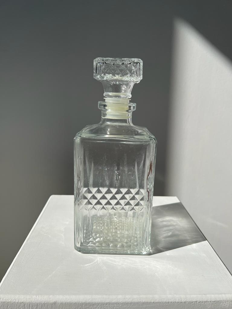 Carafe à whisky vintage en verre H:22cm