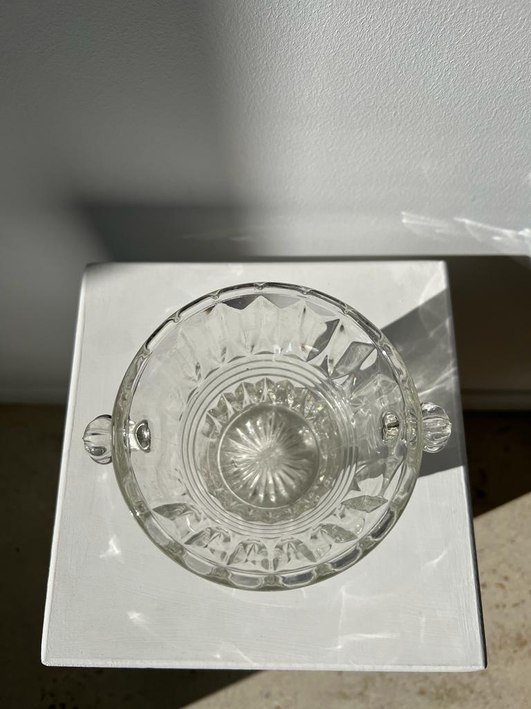 Petit seau à glace en verre vintage H:12,5cm